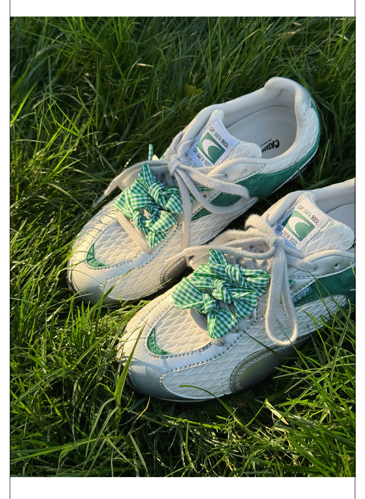 Cat&Sofa Silver-Green Fisherman Sneakers