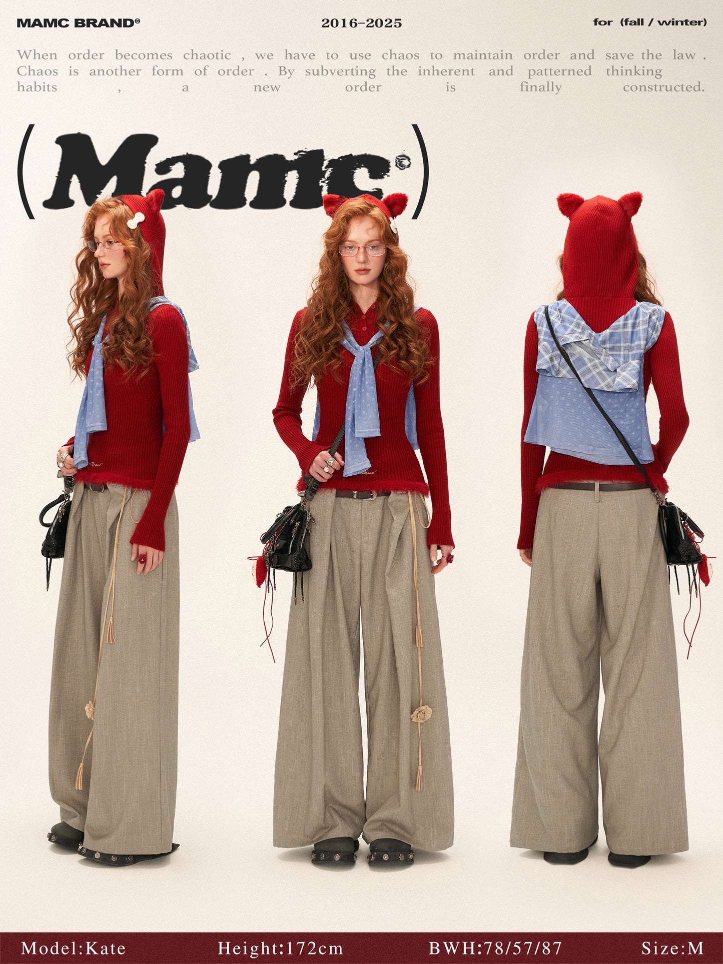 MAMC Star Flower Jacquard Round Neck Cropped Sweater