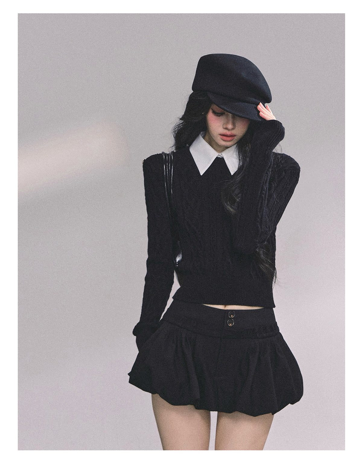 ShaoYeYan Intellectual Aesthetic Fake Two-Layer Knit Sweater