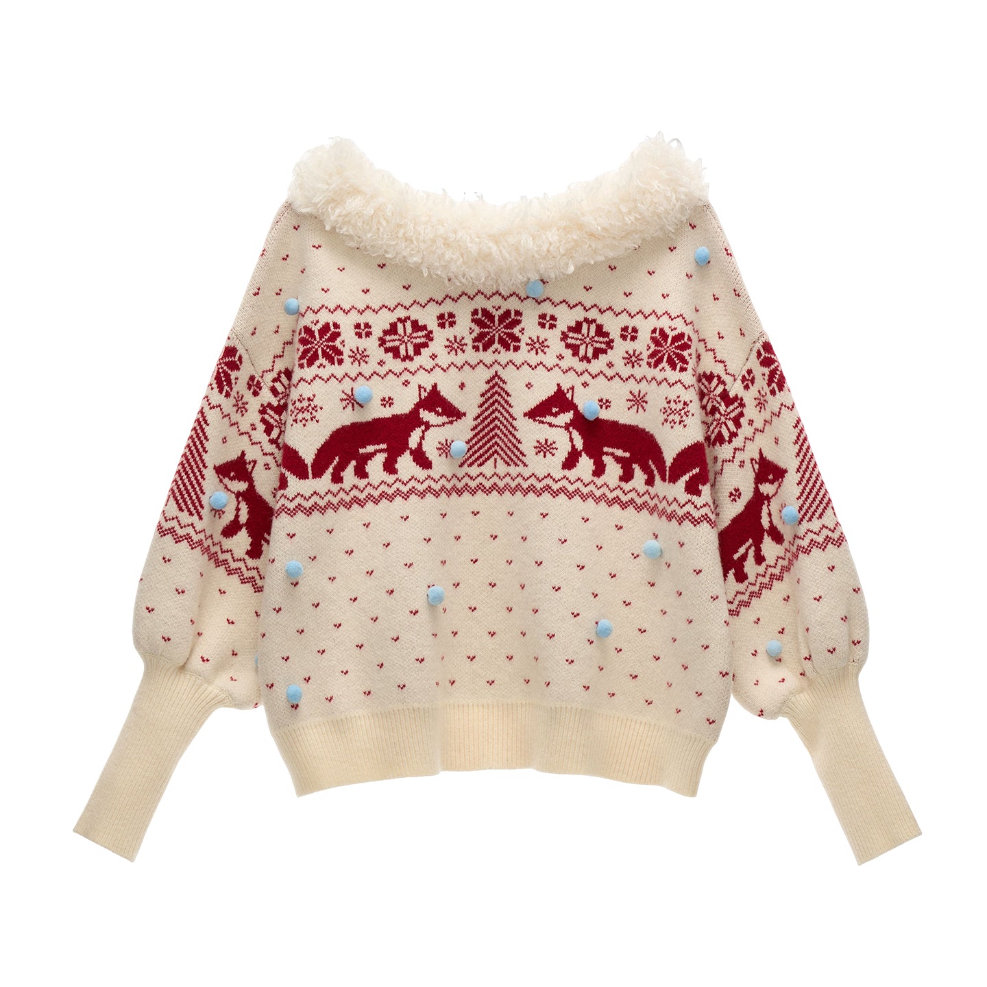 MAMC Fox Fair Isle V-Neck Sweater