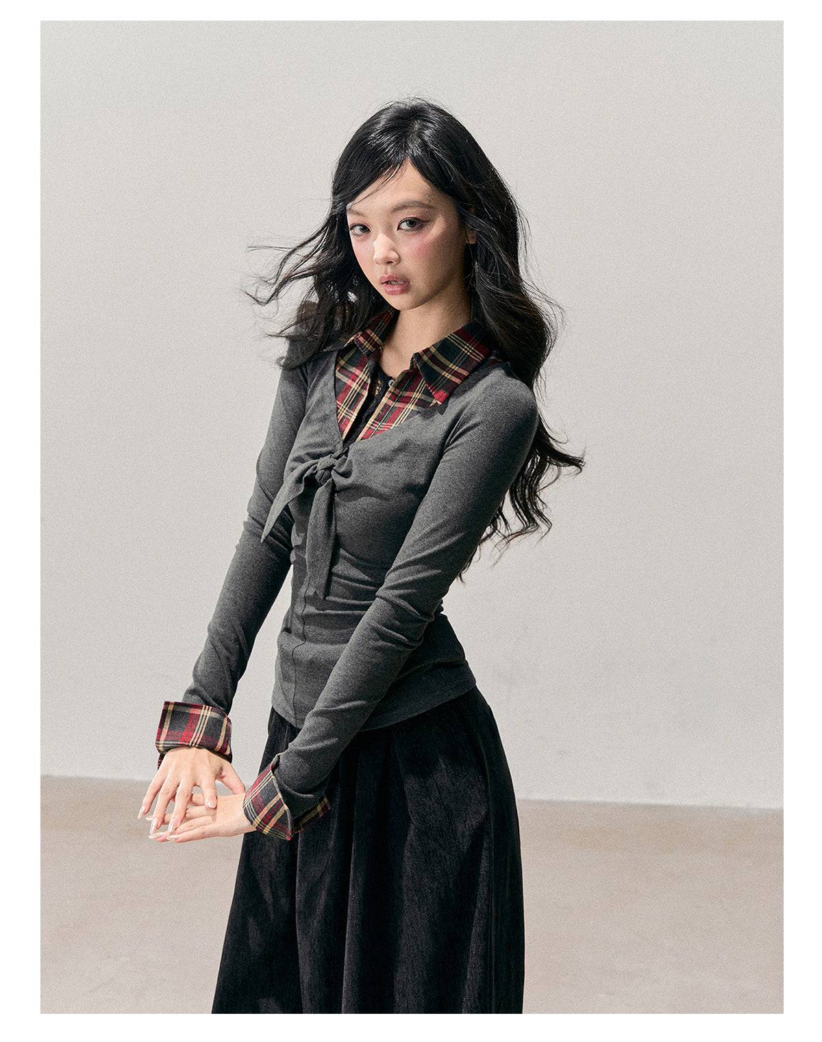 ShaoYeYan Aomalm Firework-Colored Her Fake Three-Layer Knit Top