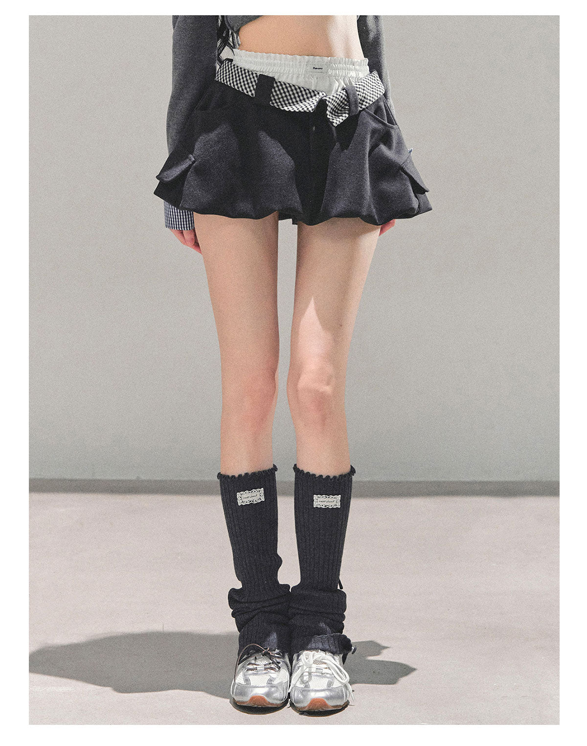 ShaoYeYan Snow Trails American Plaid Skirt