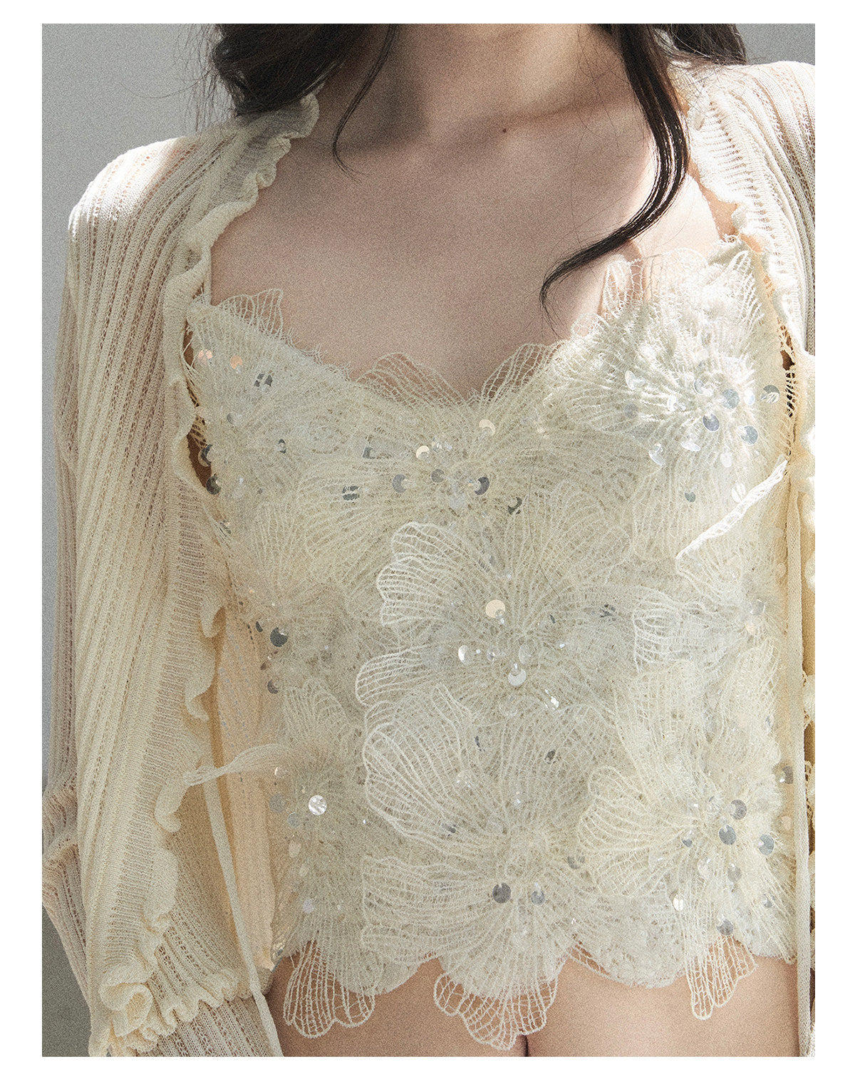 ShaoYeYan Aomalm Waiting for a Passing Breeze French Lace Cami Set (free size)