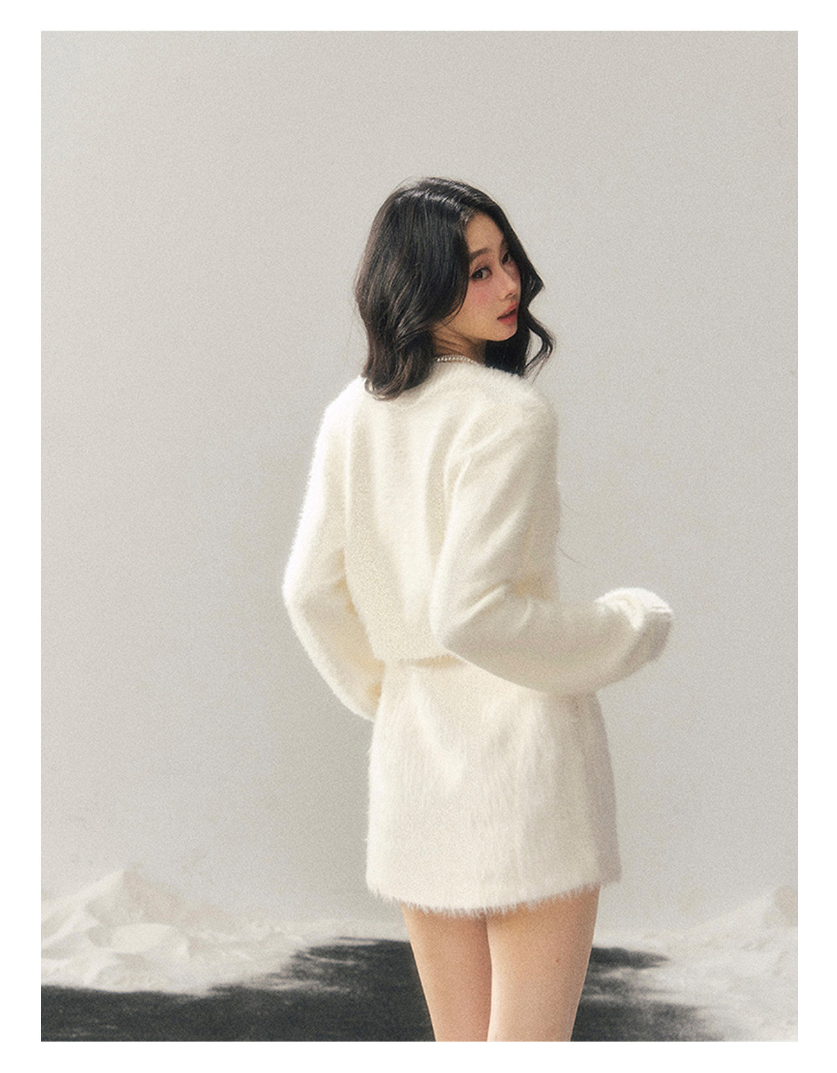 ShaoYeYan Aomalm She Shatters the Frost French 3D Flower Dress