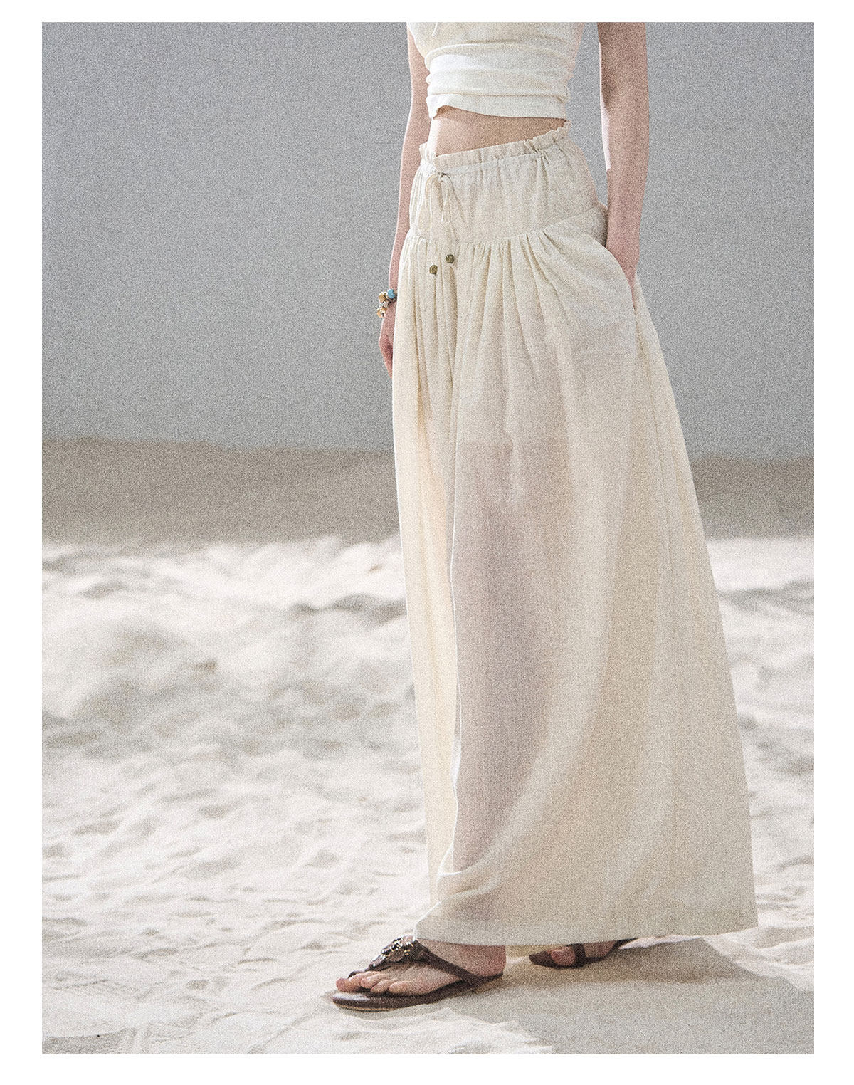 ShaoYeYan Aomalm Watery Clouds Korean Chiffon Wide-Leg Pants