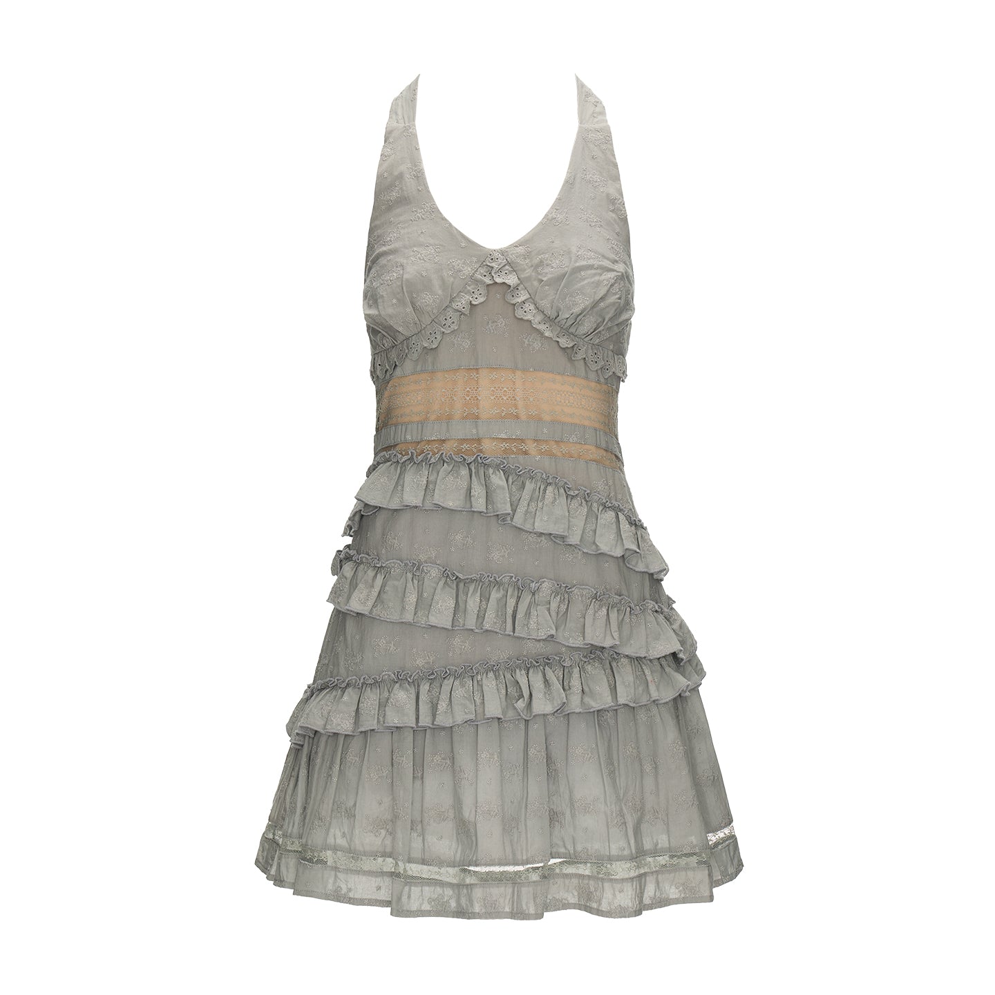 MAMC Lace Trim Layered Slip Dress