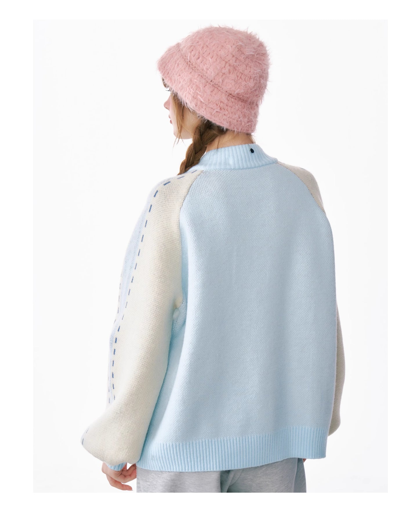 ziziFei Rabbit Print Zip-Up Cardigan