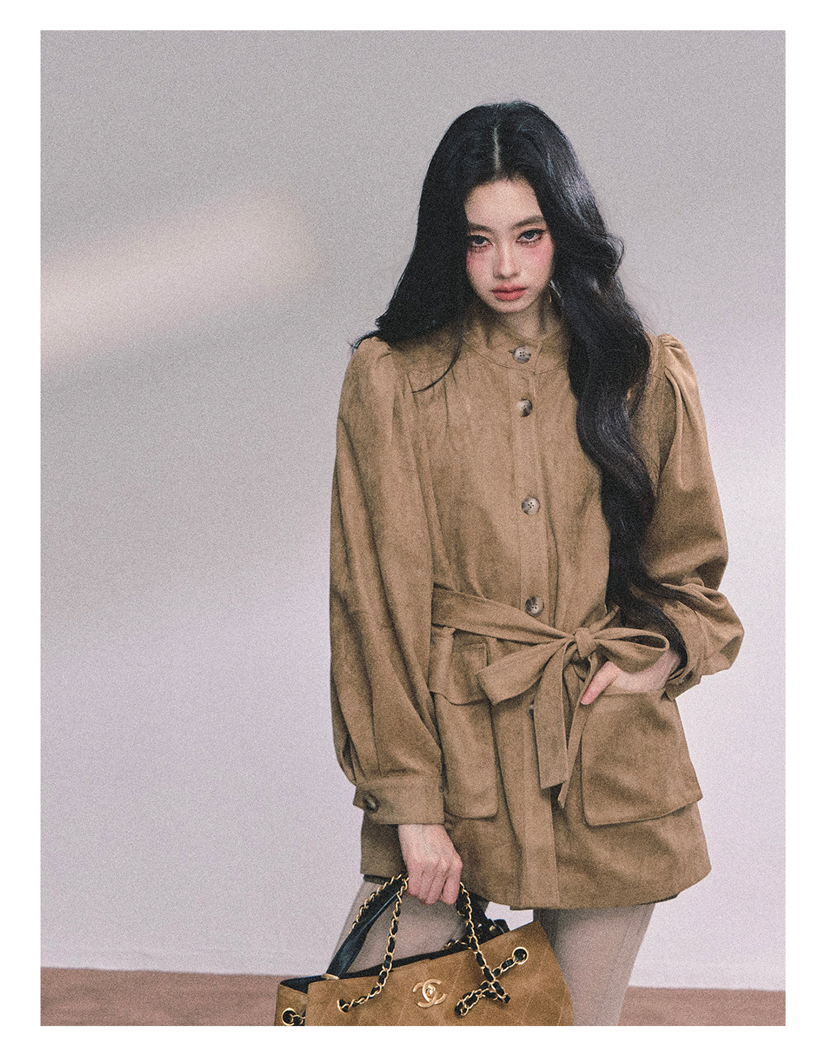 ShaoYeYan Cocoa Warm Brown Premium French Suede Blazer