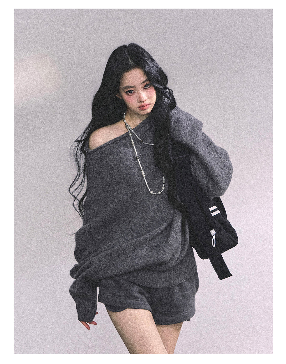 ShaoYeYan Cold Unnie Korean Off-Shoulder Sweater