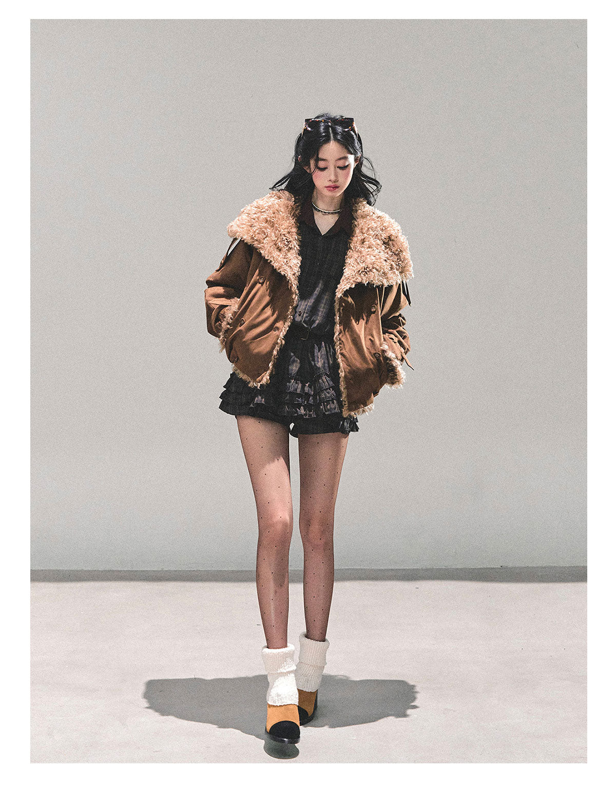 ShaoYeYan Fluffy Winter Lamb Fur Coat