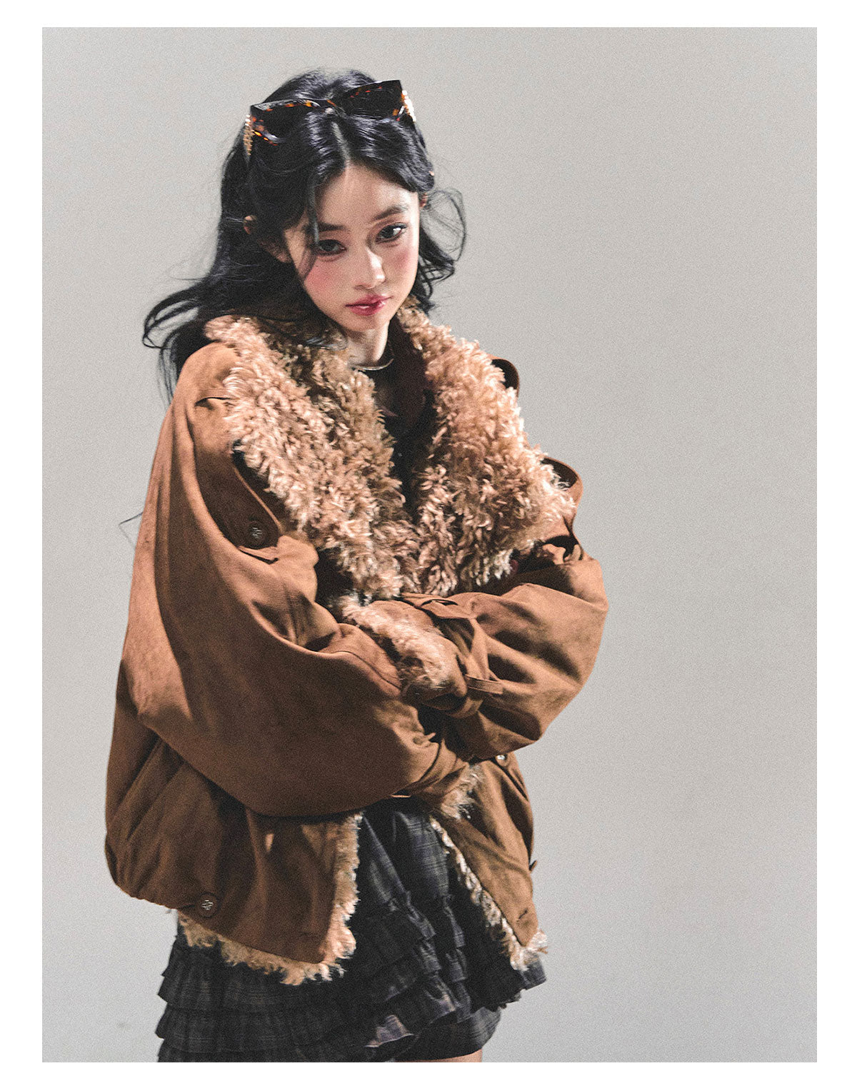 ShaoYeYan Fluffy Winter Lamb Fur Coat