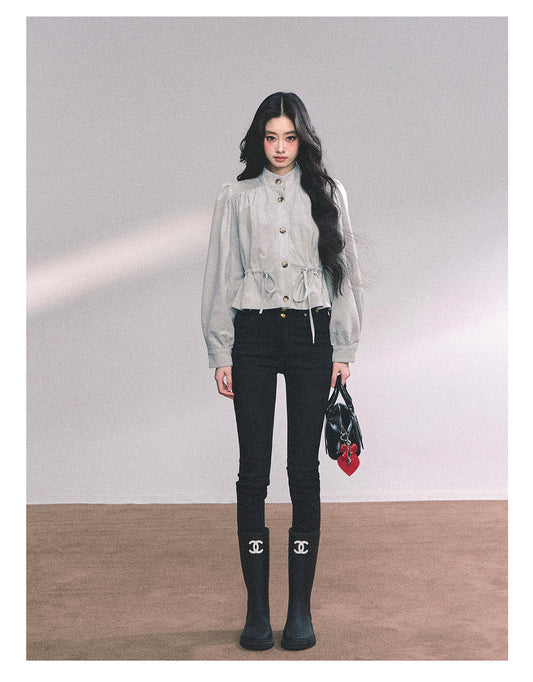 ShaoYeYan Warm Wool Whisper French Loose Fit Tweed Coat