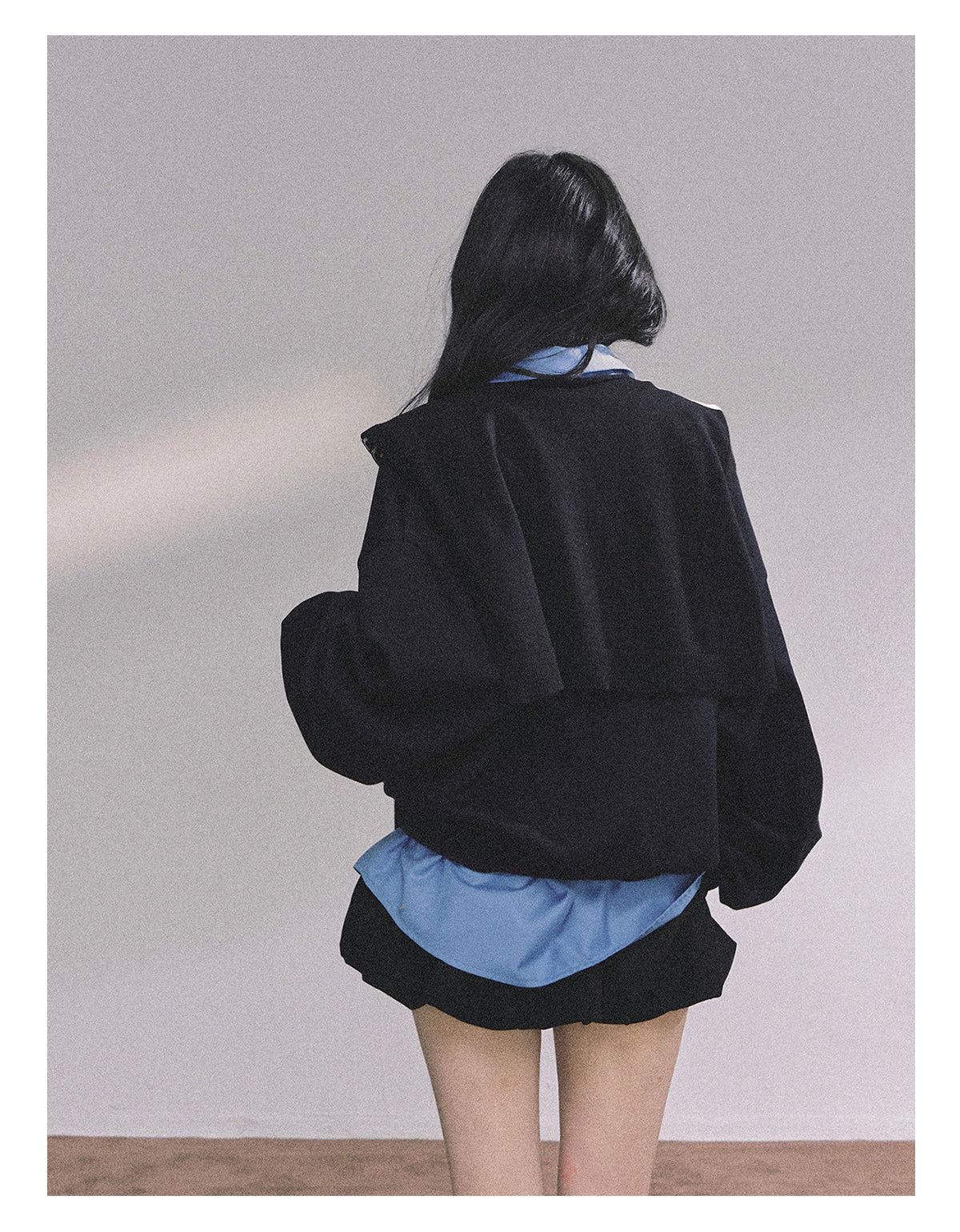 ShaoYeYan High IQ College Fake Two-Piece American Loose Fit Hoodie