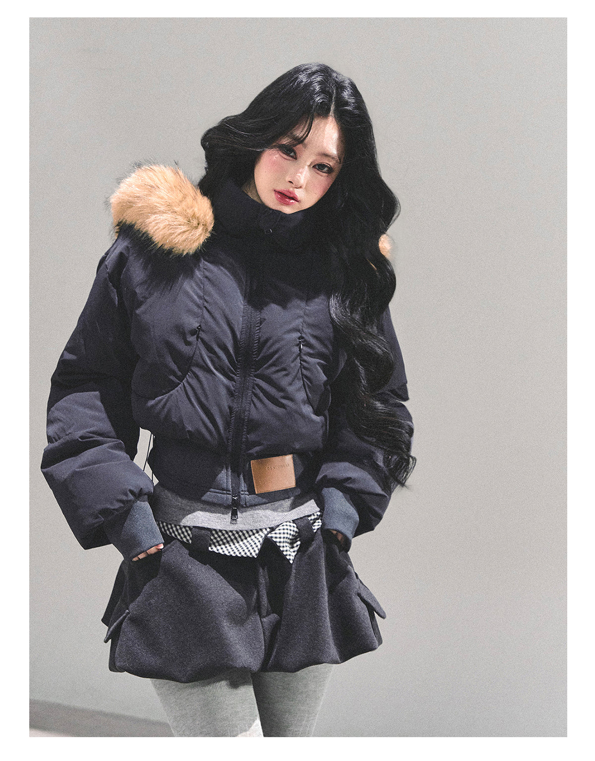 ShaoYeYan Loose Hooded Short Padded Jacket