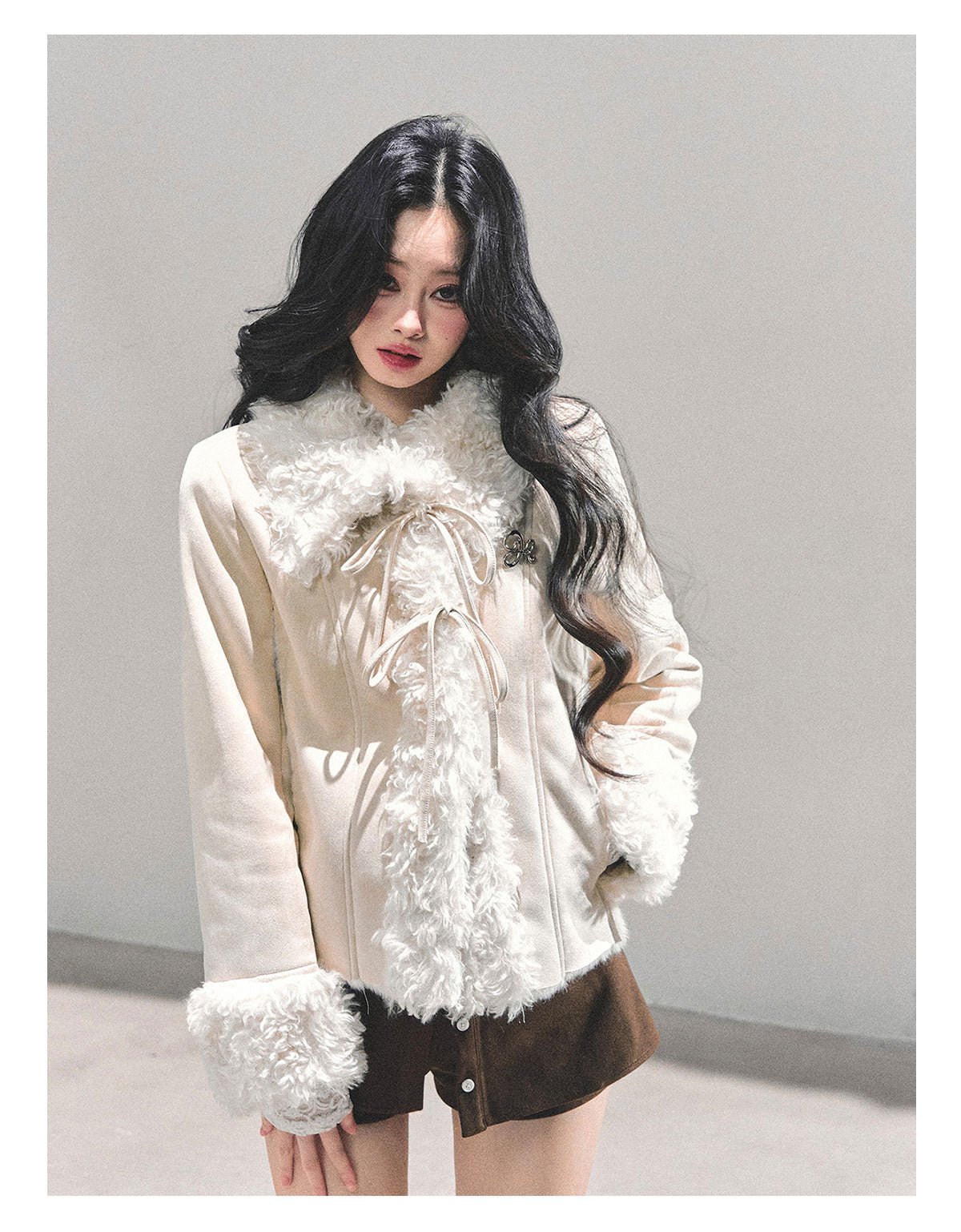 ShaoYeYan She Melts Into Winter Fur-Trimmed Coat