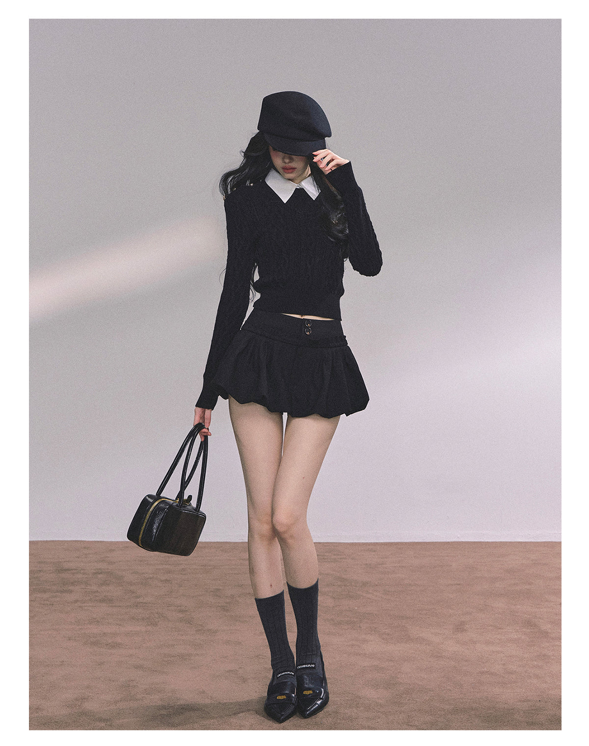 ShaoYeYan Intellectual Aesthetic Fake Two-Layer Knit Sweater