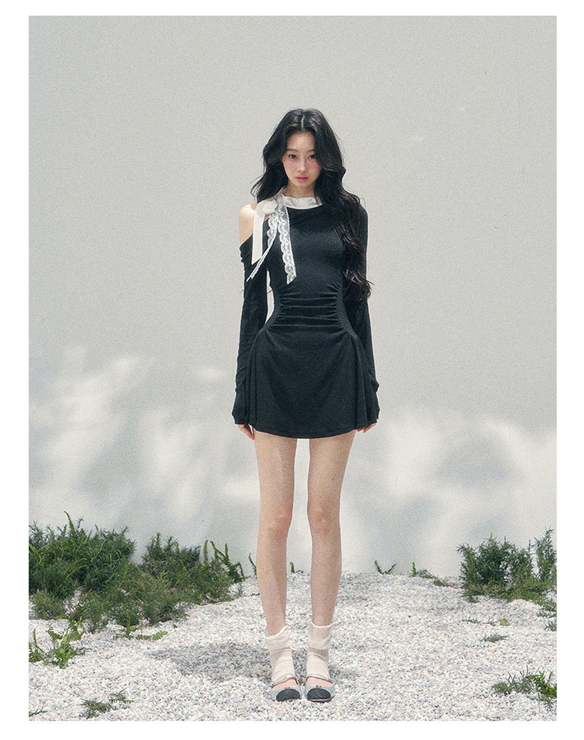 ShaoYeYan Aomalm Lingering Warmth Entwined Off-Shoulder Dress