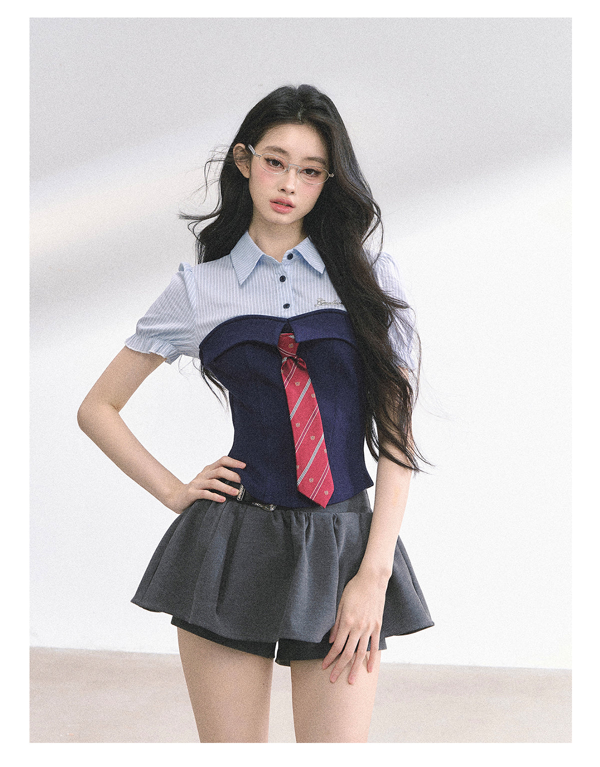 SHAOYEYAN American Style Striped Crop Tee