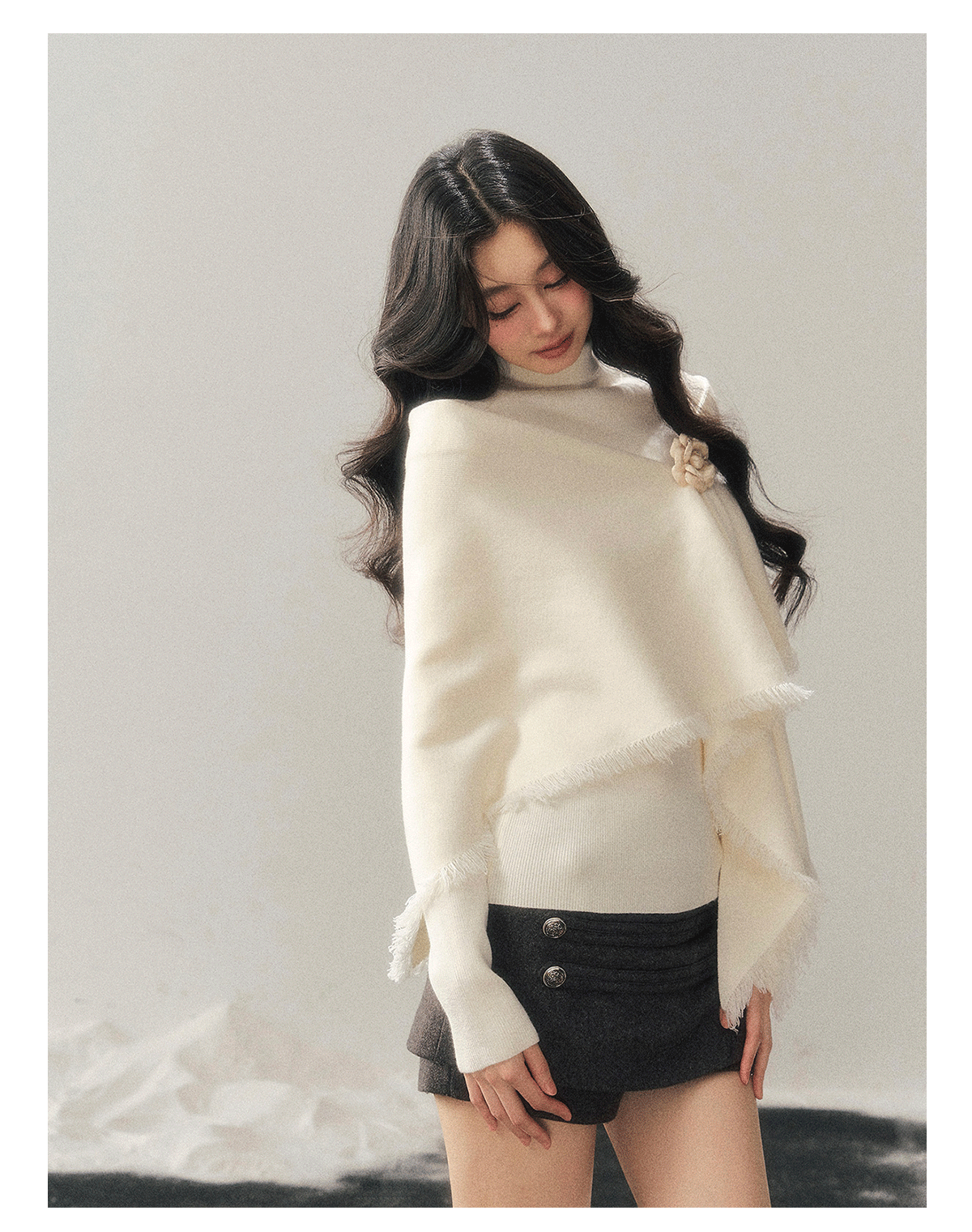 ShaoYeYan Aomalm Muted by Full Moon Sweater & Shawl Set