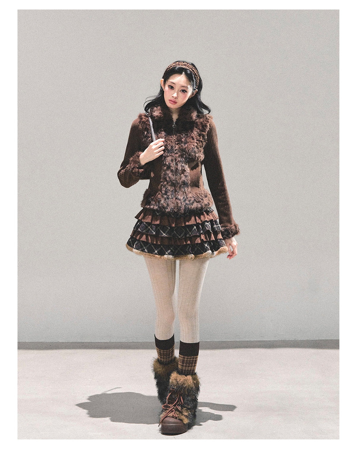 ShaoYeYan Floating Poem Maillard Leopard Print Jacket