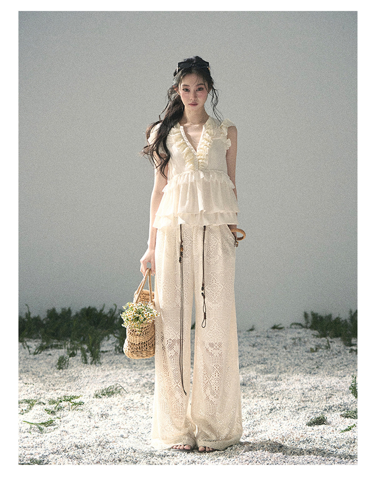 ShaoYeYan Aomalm Strolling Here Korean Casual Wide-Leg Pants