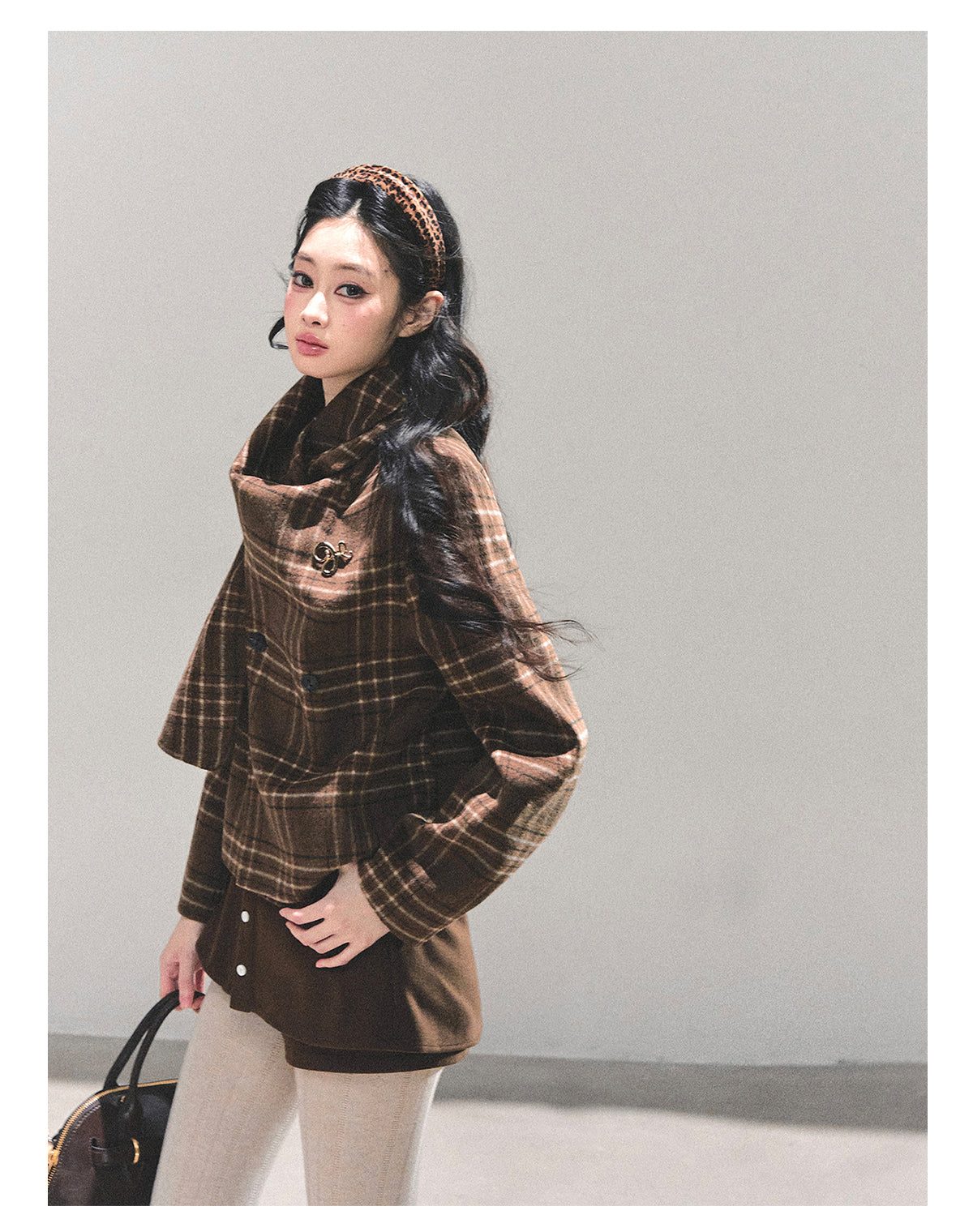 ShaoYeYan Twilight Snow Forest Wool Coat