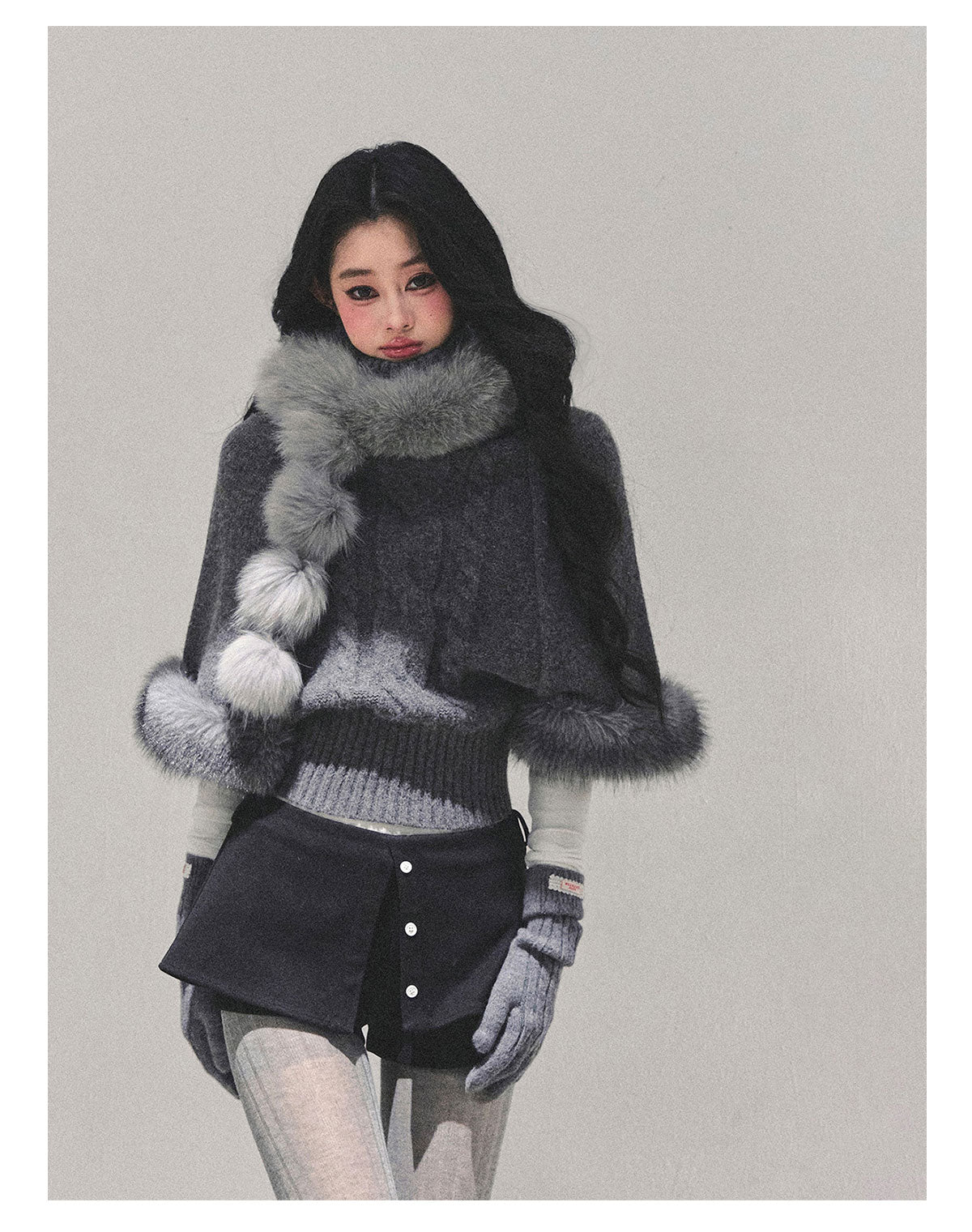 ShaoYeYan Passing By Her Side Faux Fox Fur Collar