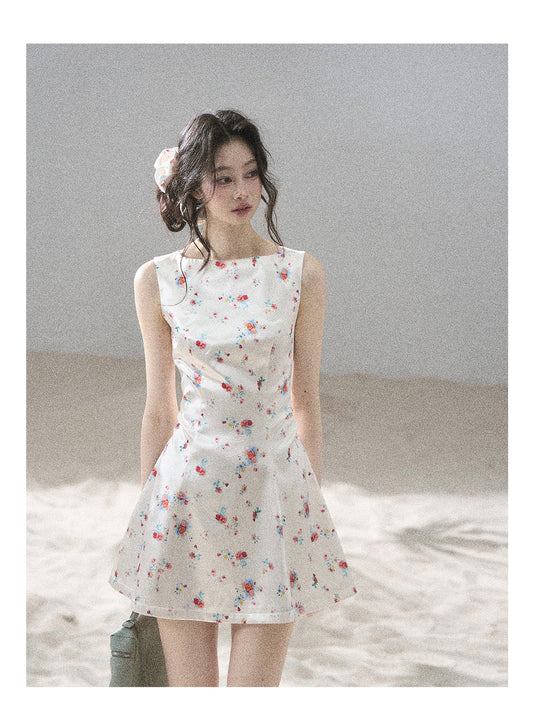 ShaoYeYan Aomalm It Starts With a Bouquet French Floral Satin Dress
