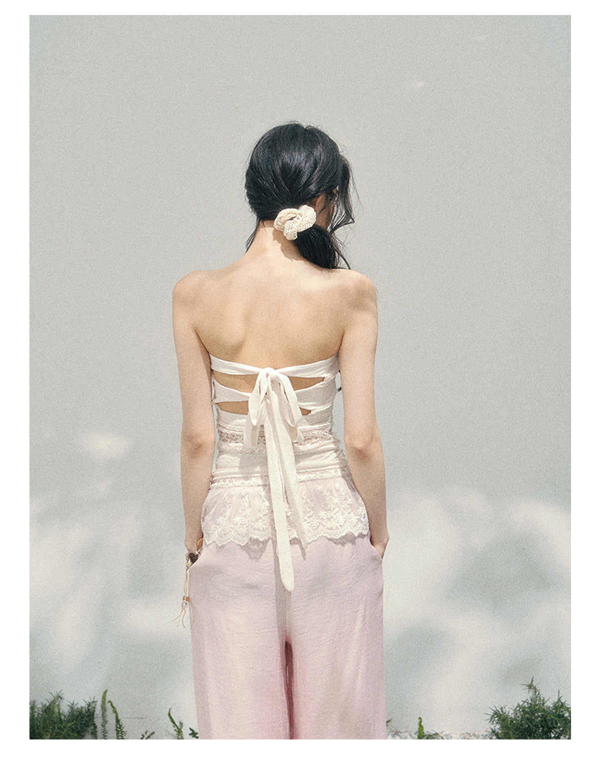 ShaoYeYan Aomalm Misty Muse Sheer Lace Bustier Top