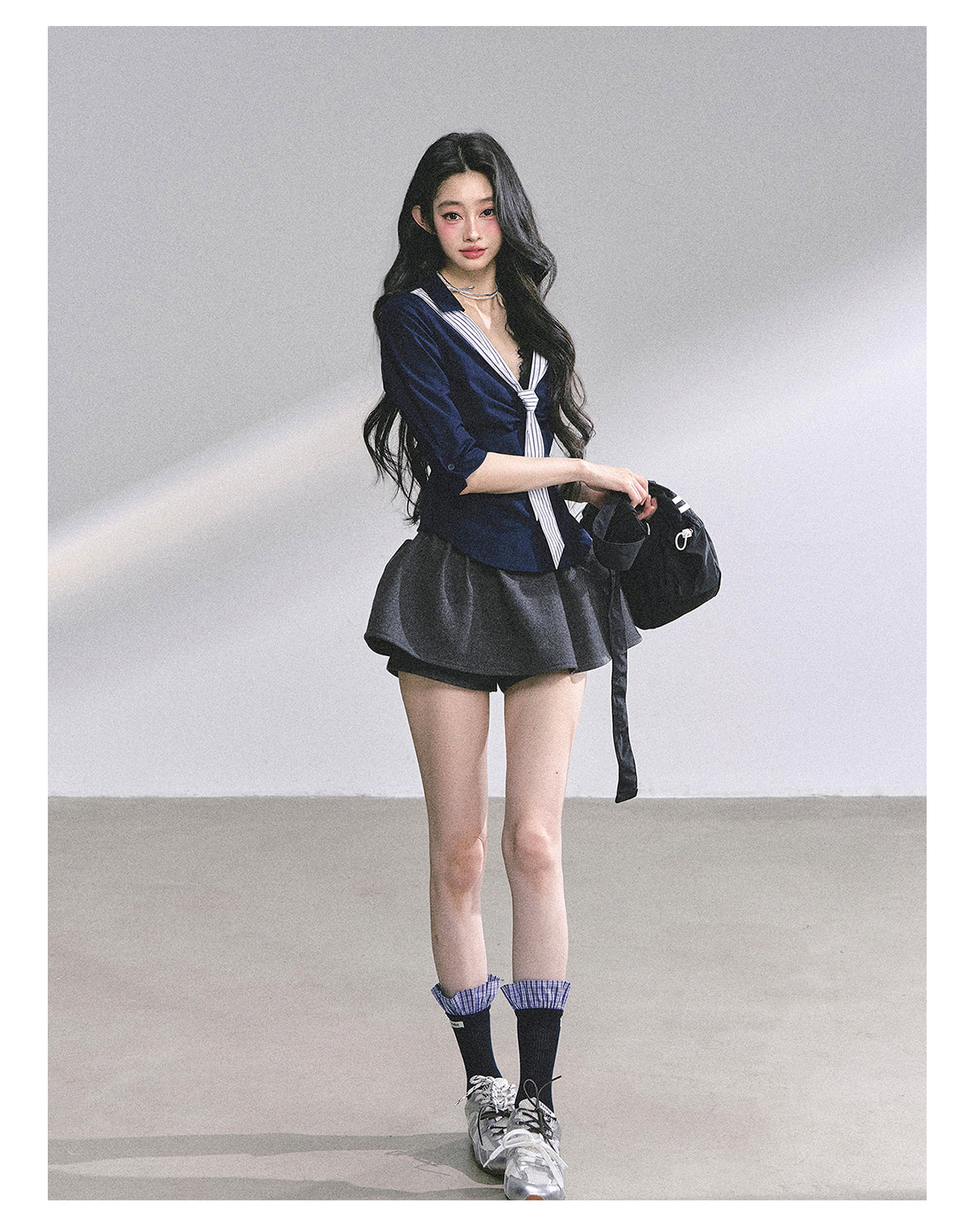 SHAOYEYAN American Waist-Defining Lace Stripe Shirt