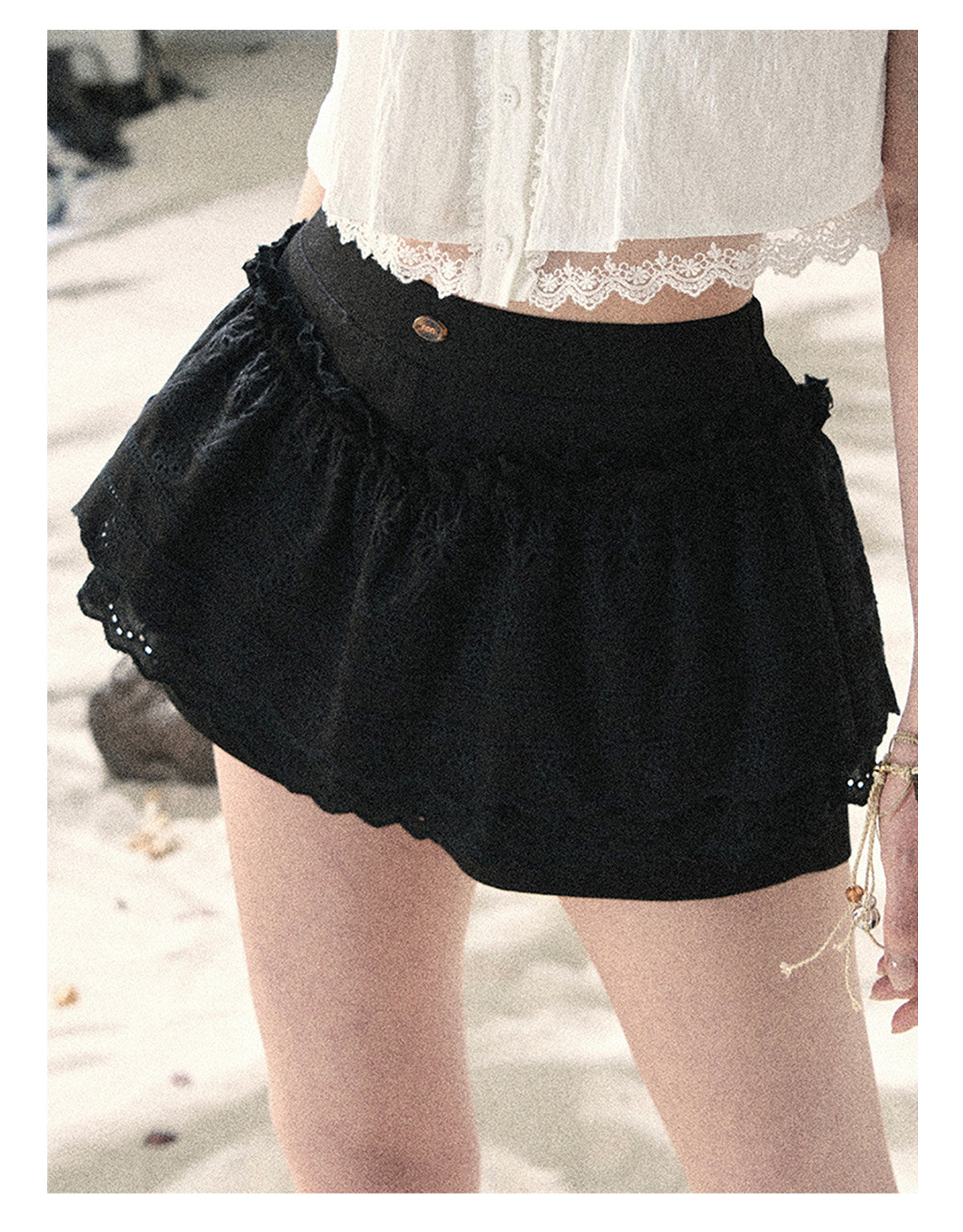 ShaoYeYan Aomalm Fragmented Light & Shadow French Hollow Puff Skirt