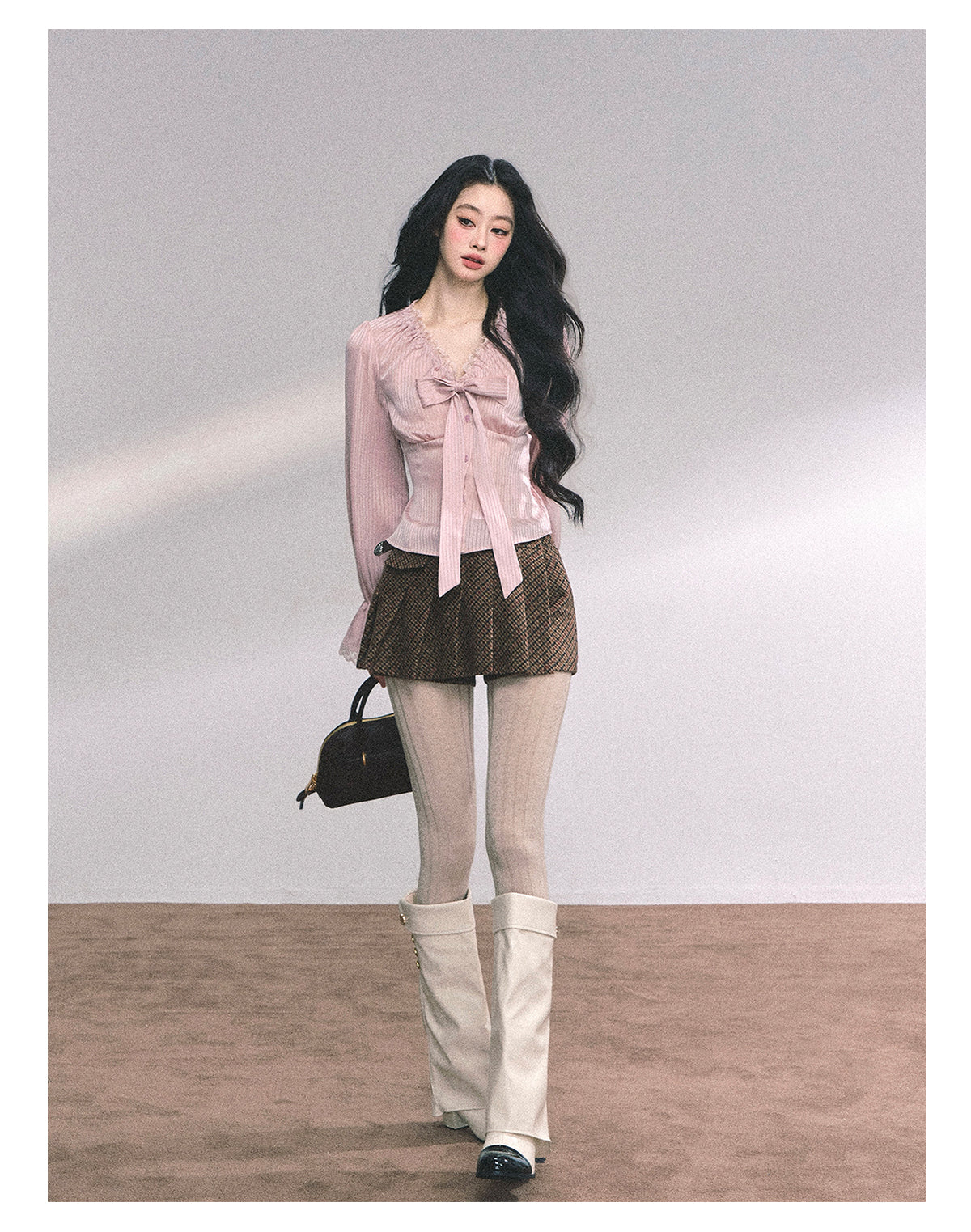 ShaoYeYan Lori Sweet Charm Slim Pink Lace Blouse