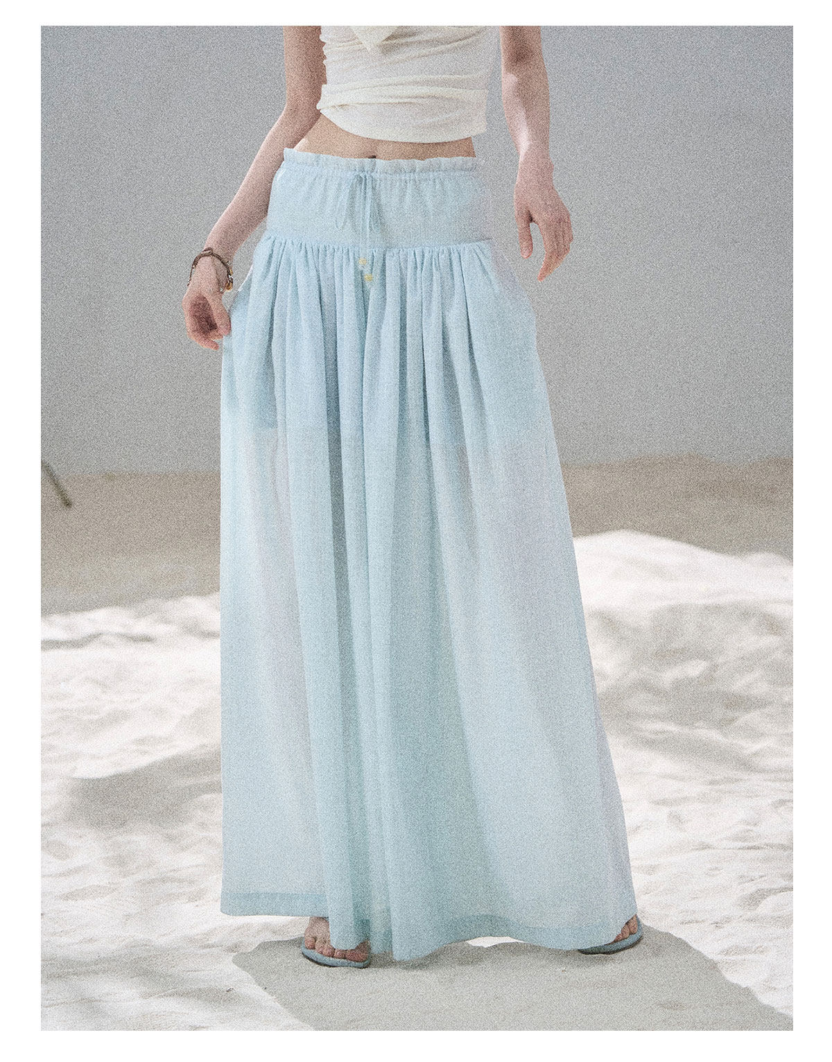 ShaoYeYan Aomalm Watery Clouds Korean Chiffon Wide-Leg Pants