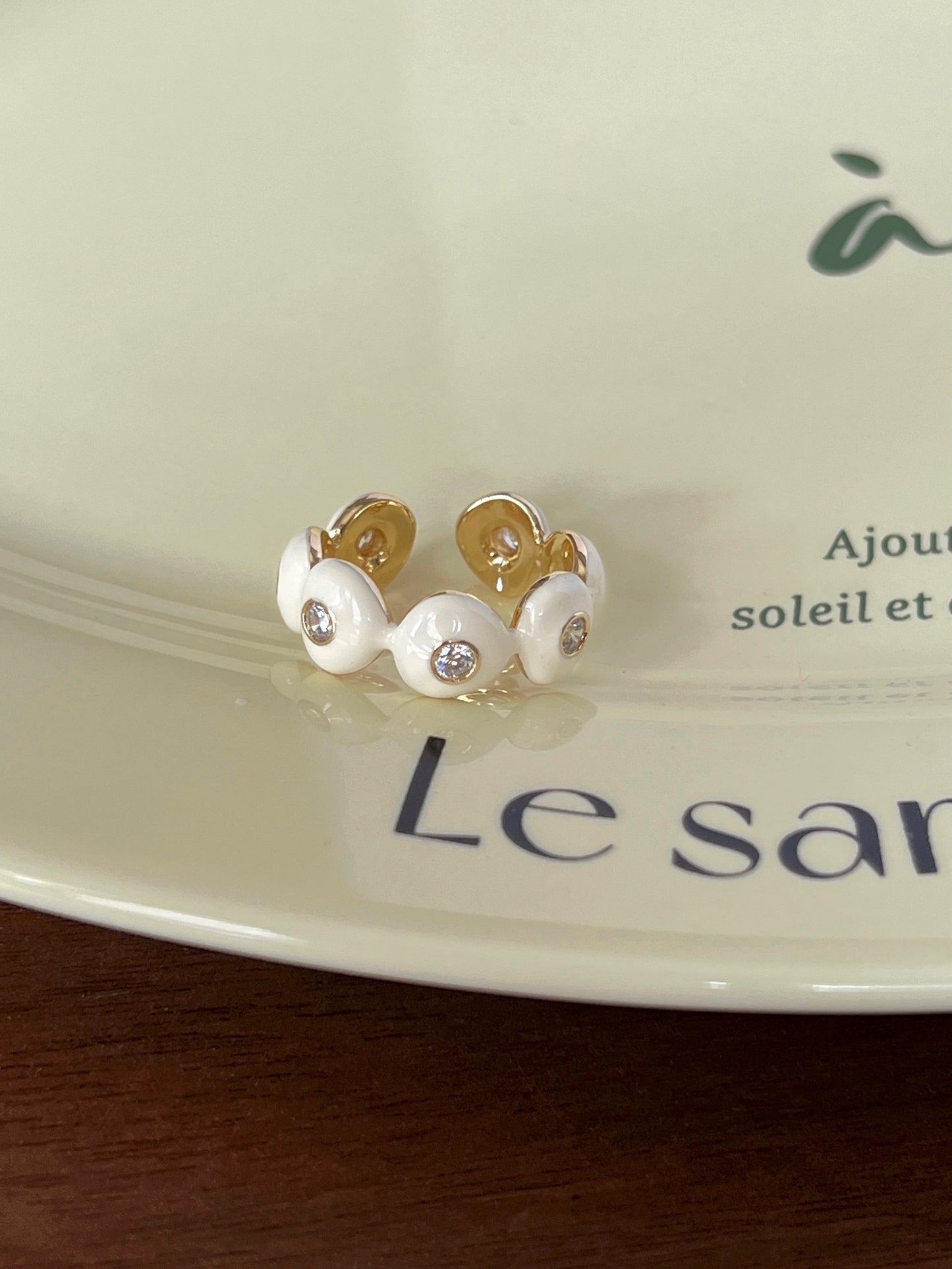 VIGVOG Geometric Chrome Rings