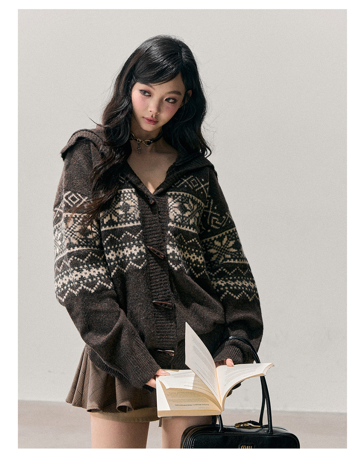 ShaoYeYan Aomalm Weightless Night Fair Isle Toggle Cardigan