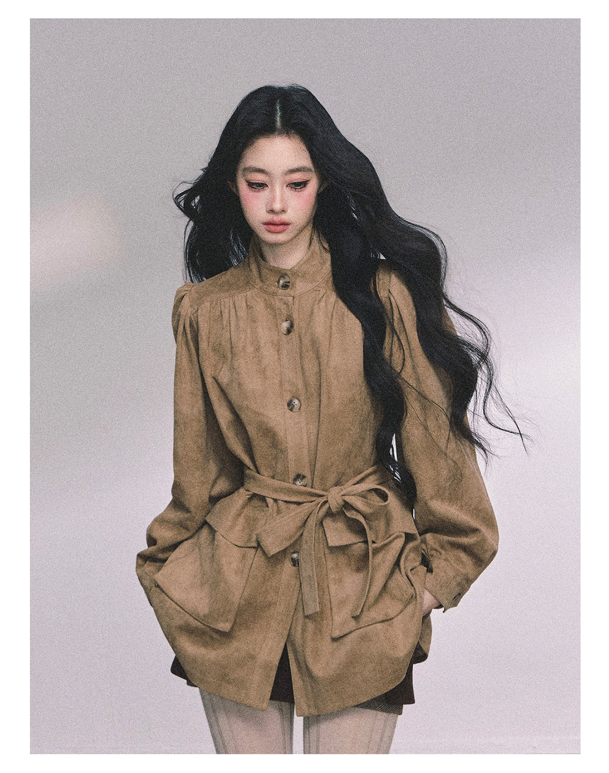 ShaoYeYan Cocoa Warm Brown Premium French Suede Blazer