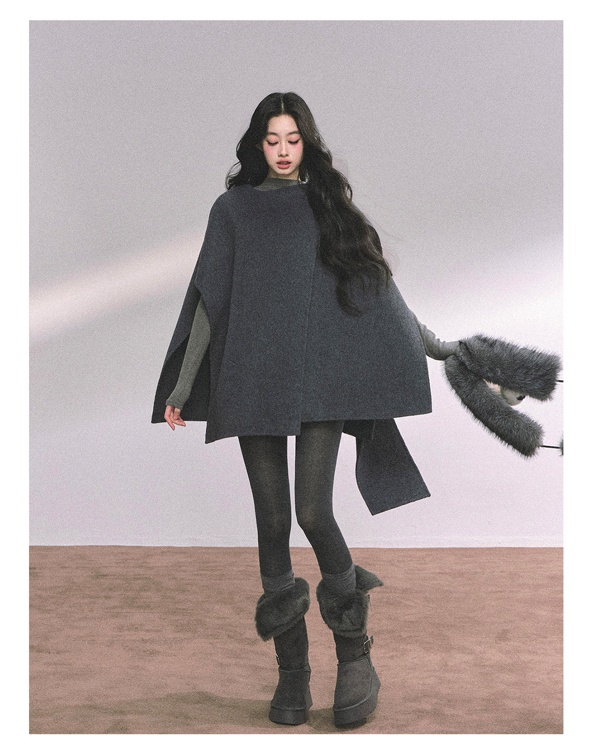 ShaoYeYan Corgi Heiress Premium French Wool Cape Coat