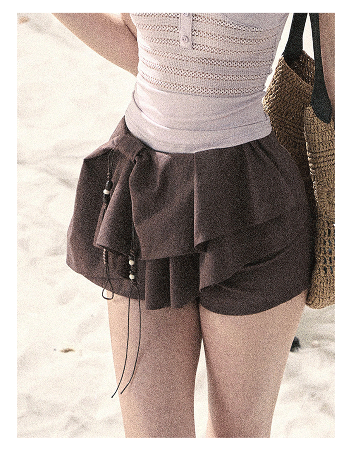 ShaoYeYan Aomalm Layered Ruffles French Skort