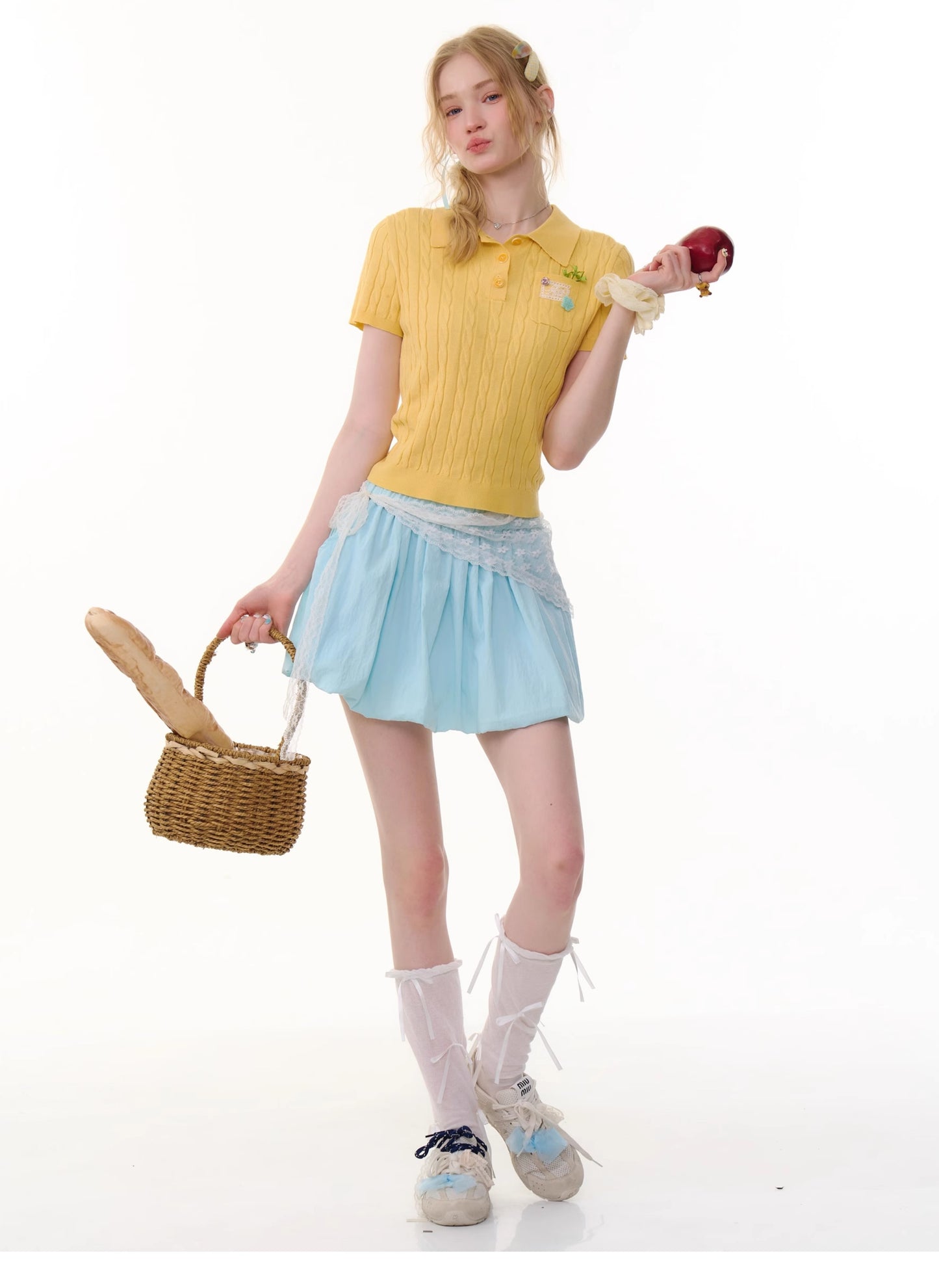 ziziFei Retro Polo Knit Top