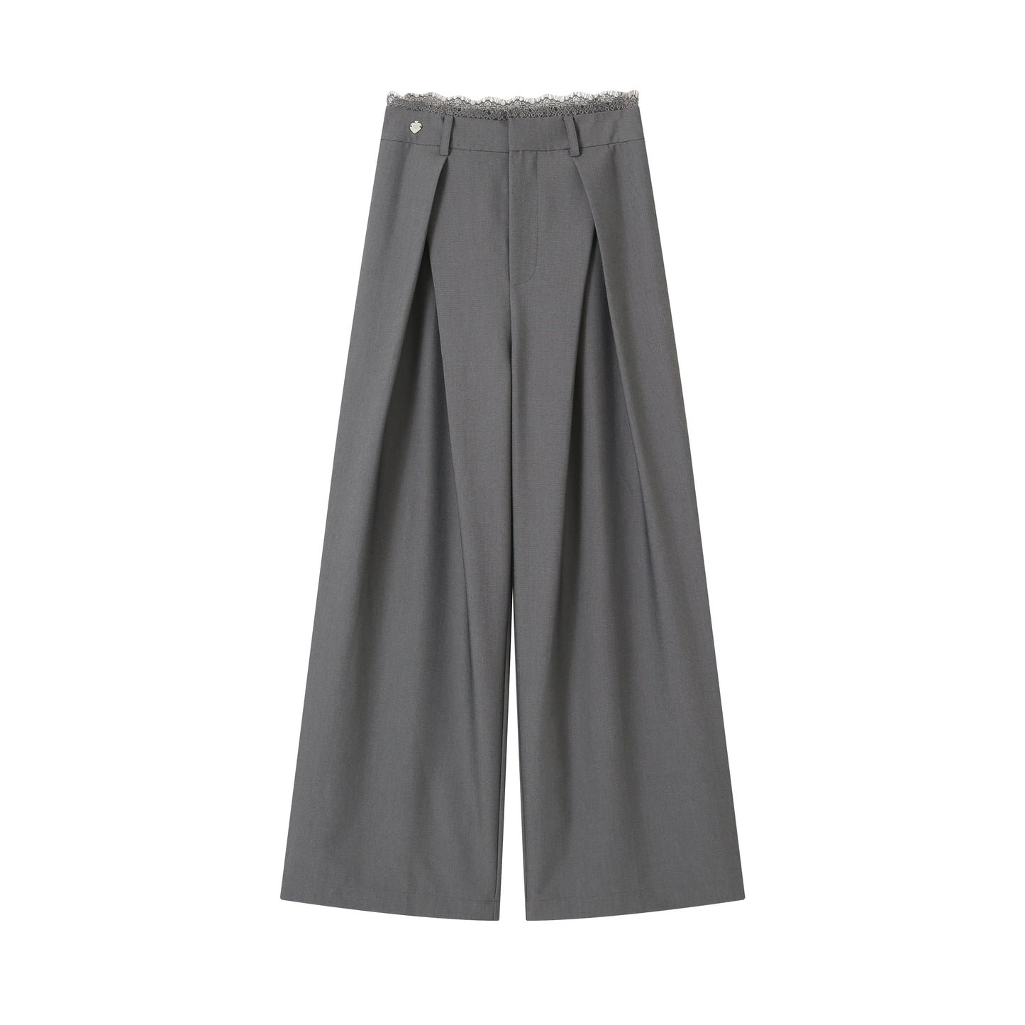 SOMESOWE Lace-Paneled Wide-Leg Trousers