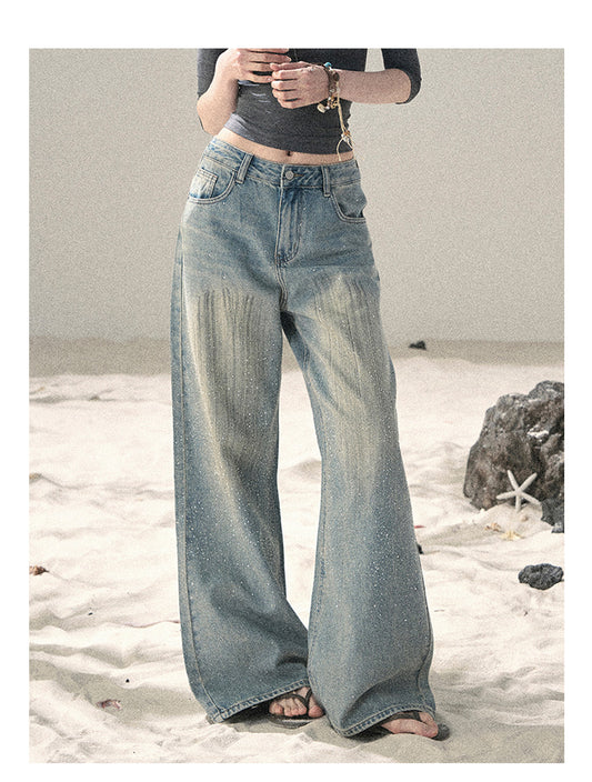 ShaoYeYan Aomalm Diamond Light Embellished Blue Jeans