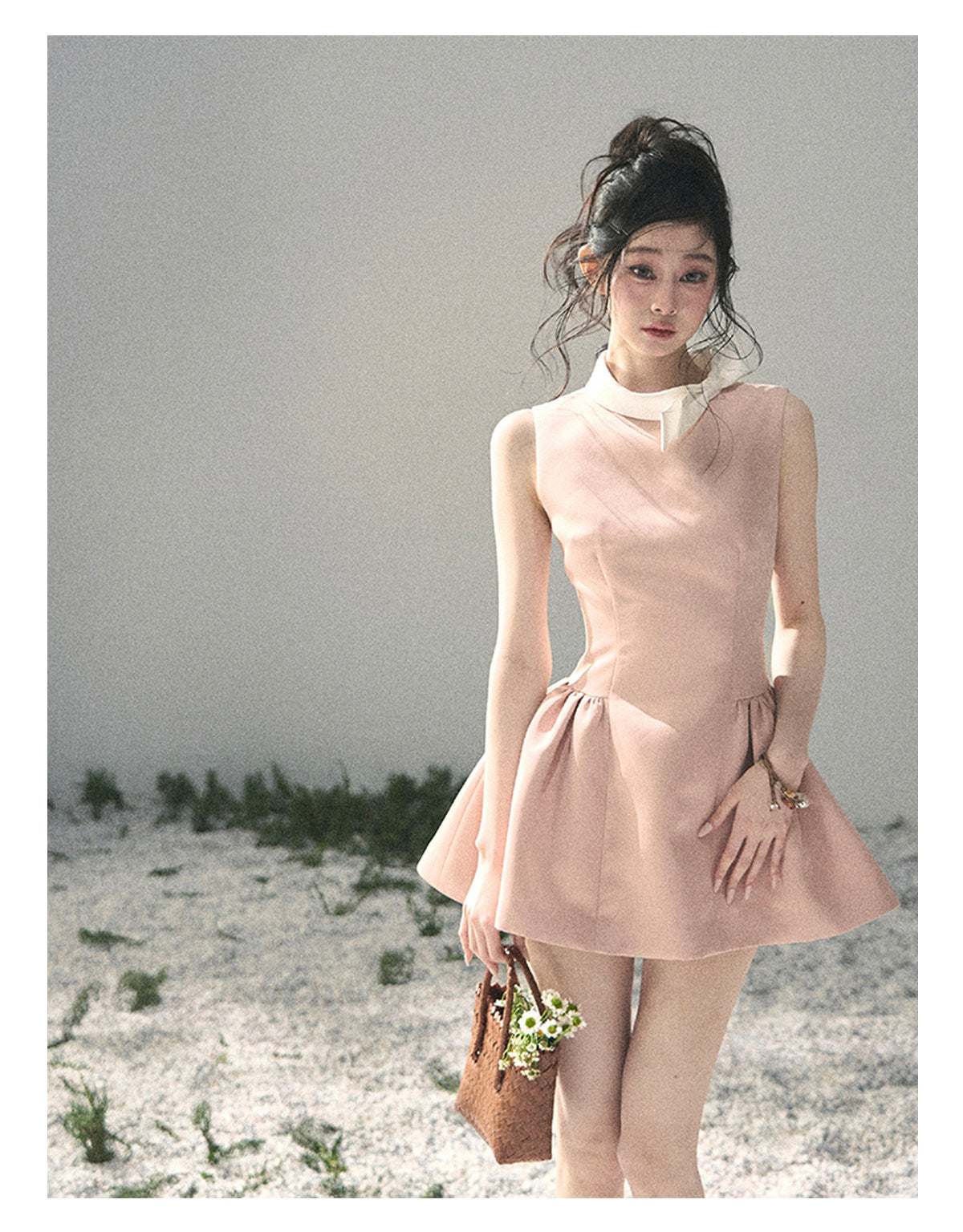 ShaoYeYan Aomalm Satin Knot Luxe Party Dress