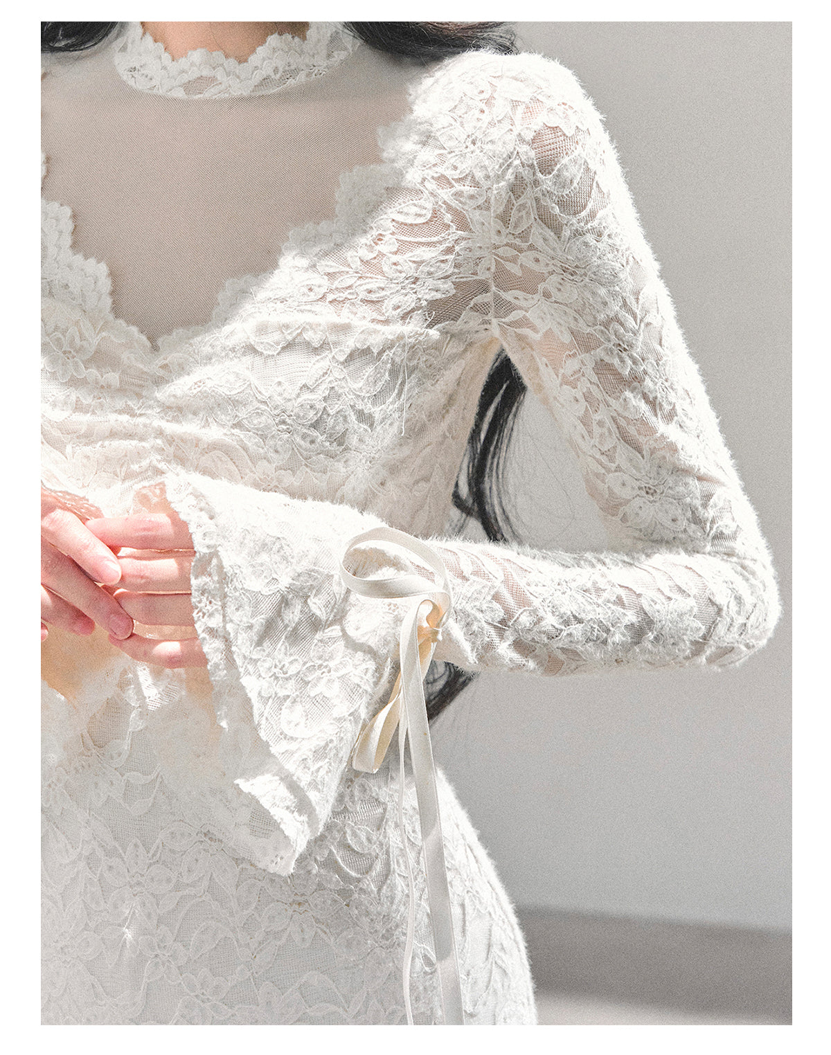 ShaoYeYan Full Moon Moment Long Sleeve Lace Dress