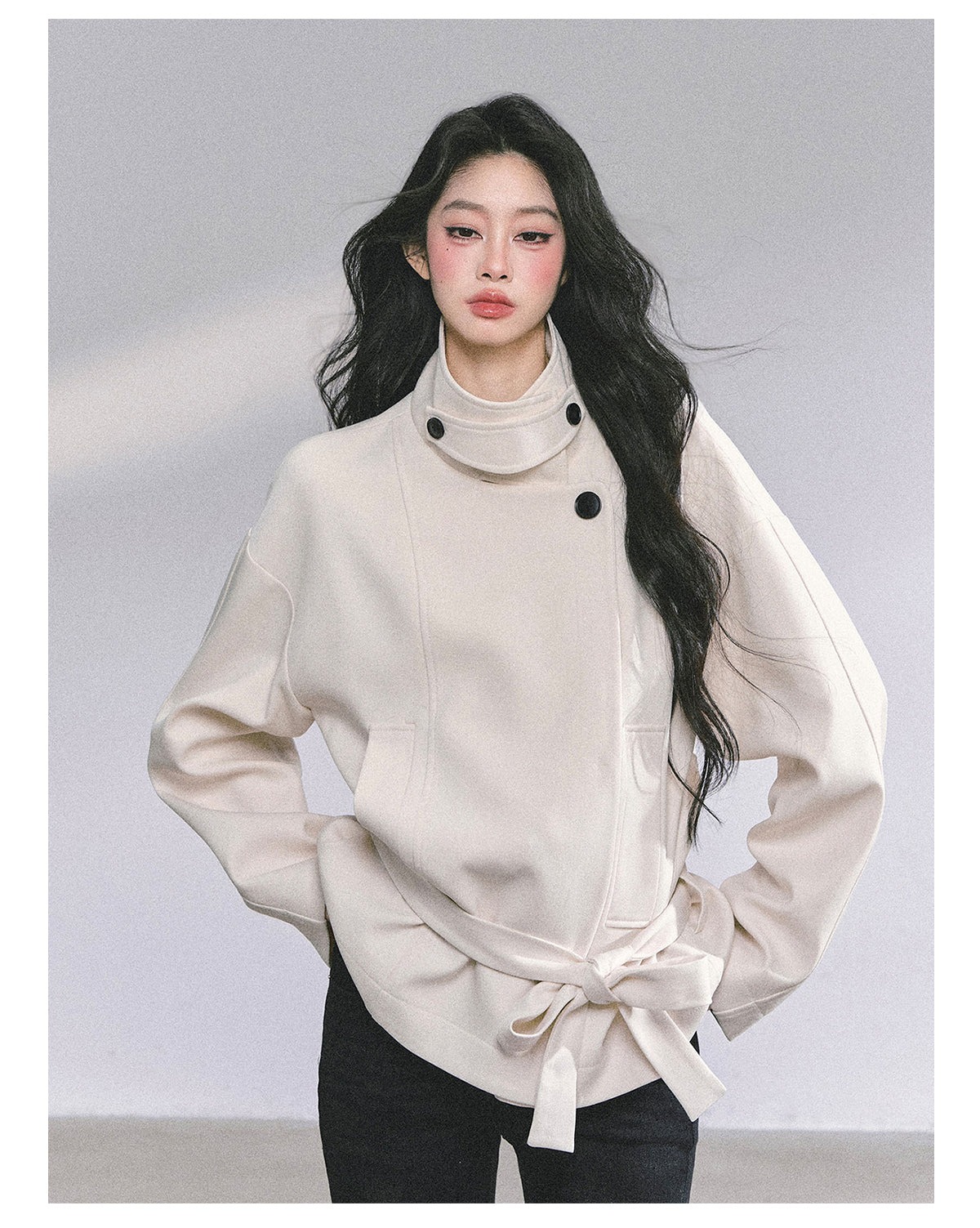 ShaoYeYan First Snow Melting Encounter French Style Stand Collar Coat