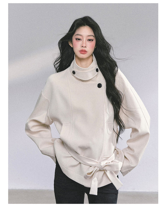 ShaoYeYan First Snow Melting Encounter French Style Stand Collar Coat
