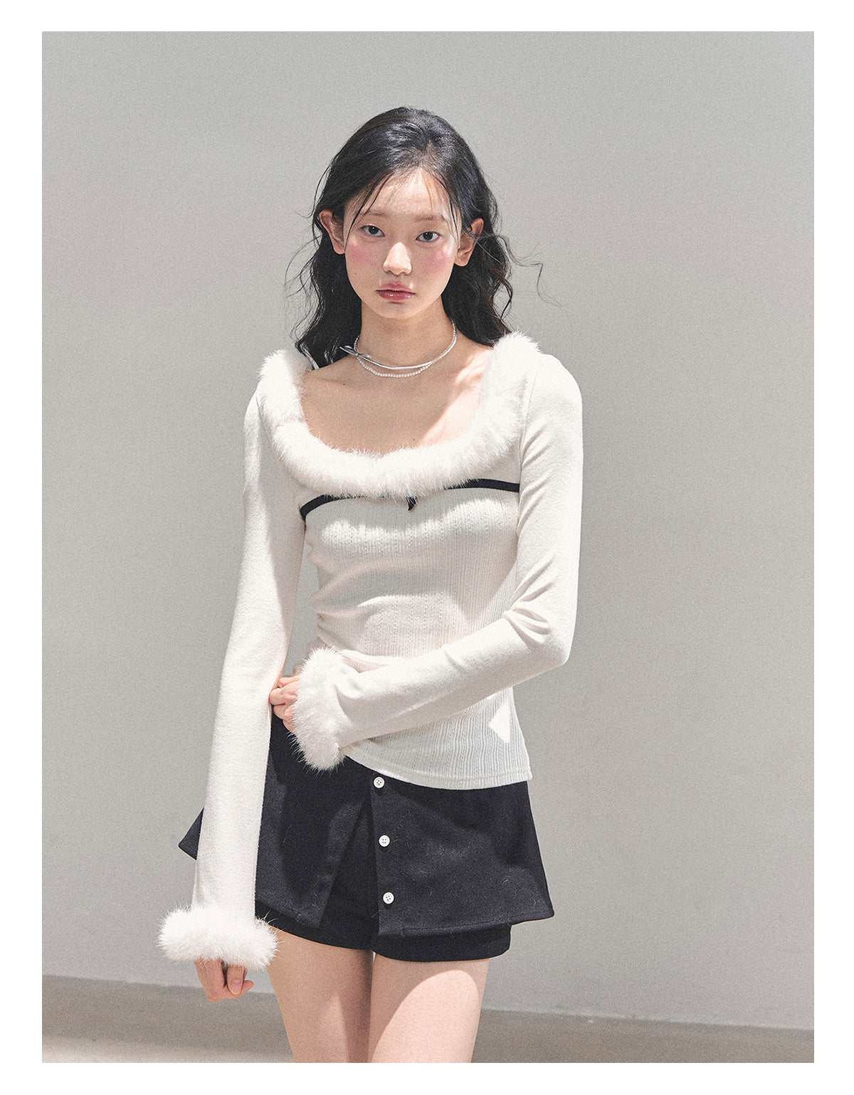 ShaoYeYan Aomalm Hidden in Moonlight Plush Knit T-Shirt