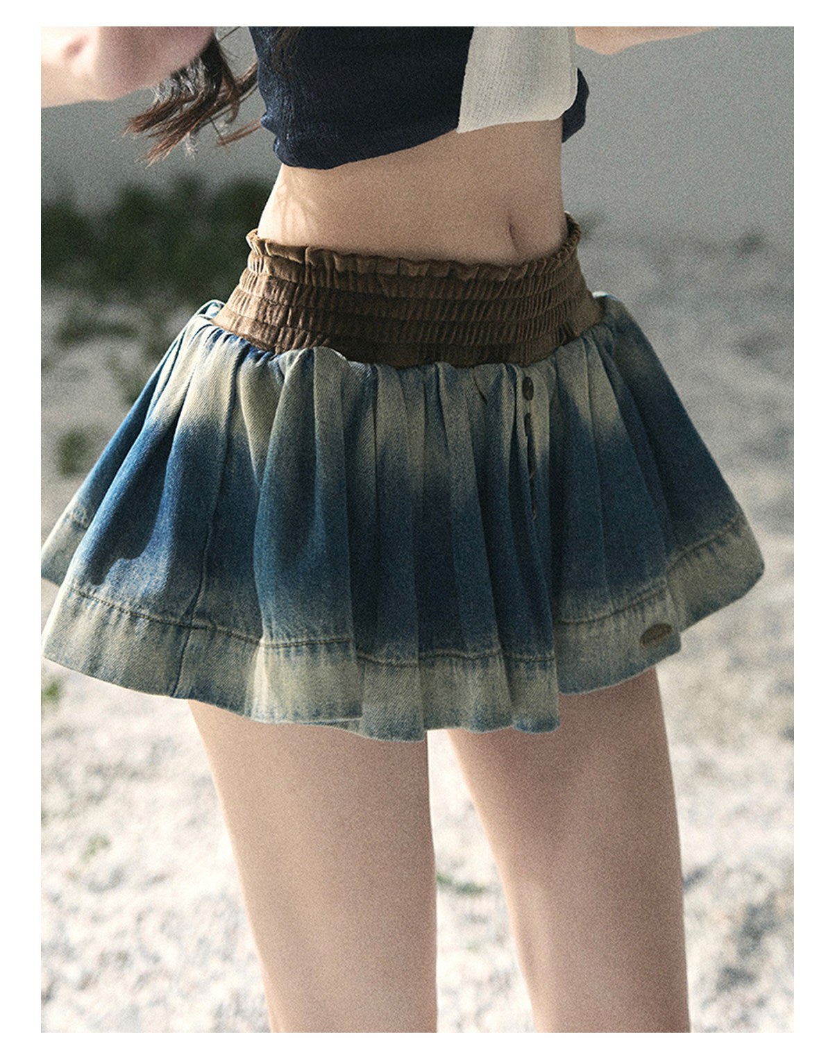 ShaoYeYan Aomalm Rhythm Blues American Ombre Denim Skirt