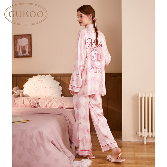 Gukoo Marie Cat Print Pajama Set