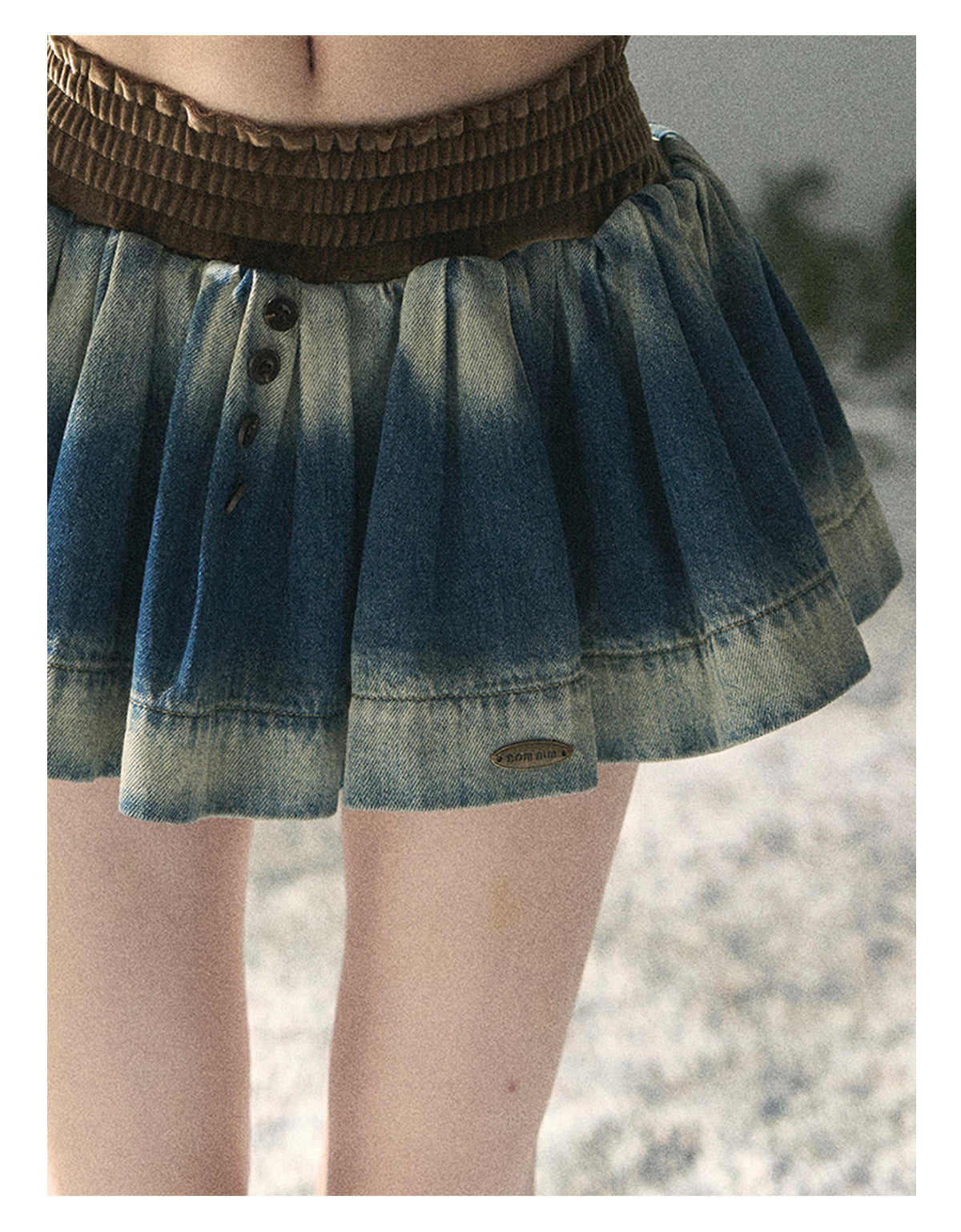 ShaoYeYan Aomalm Rhythm Blues American Ombre Denim Skirt