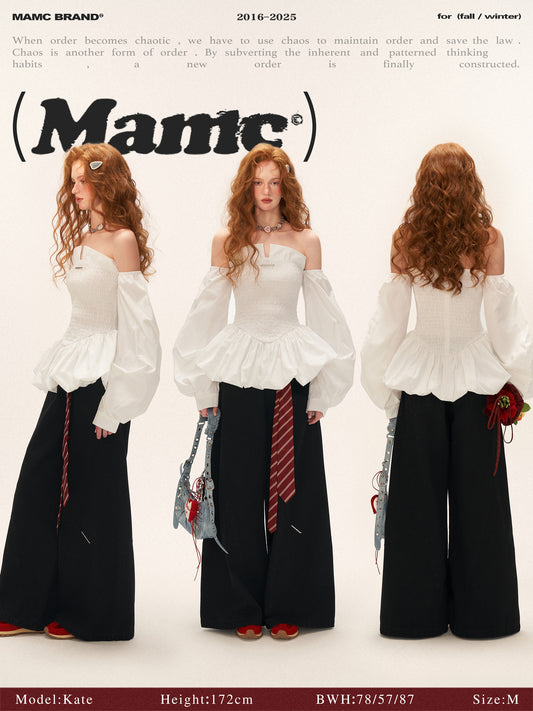 MAMC Striped Smocked Bustier Bubble Dress